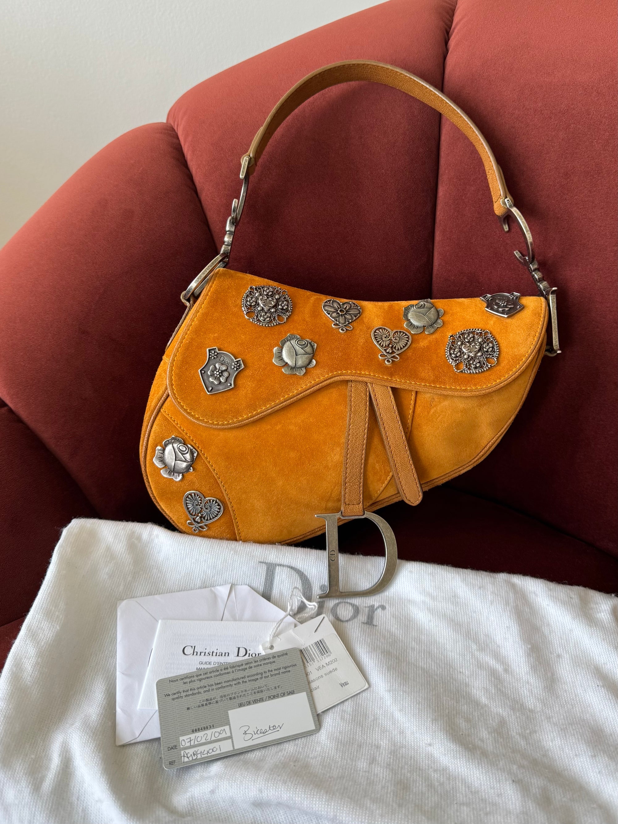 Dior by Galliano Limited Edition Embellished Suede Saddle Bag (2009)