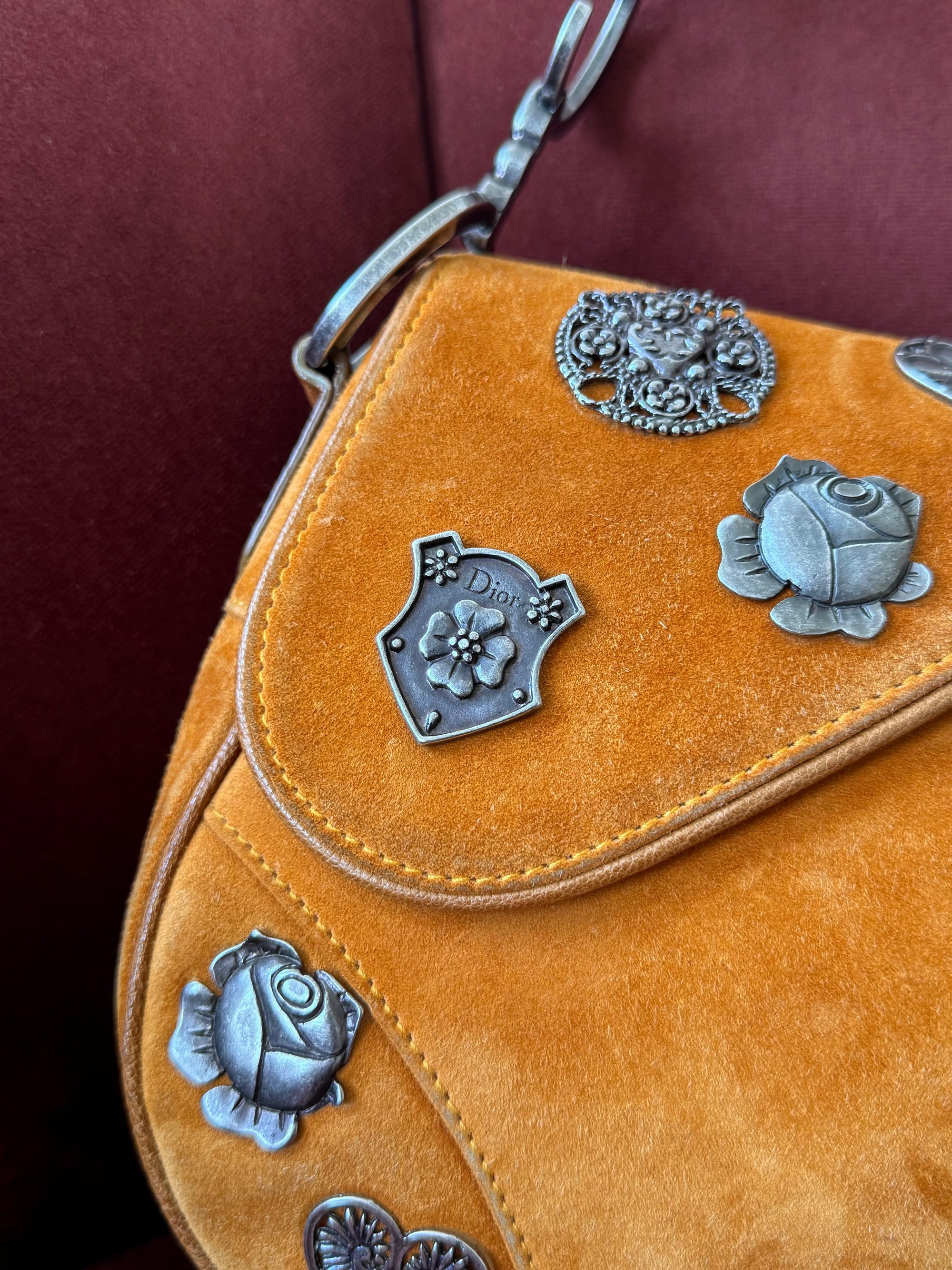 Dior by Galliano Limited Edition Embellished Suede Saddle Bag (2009)