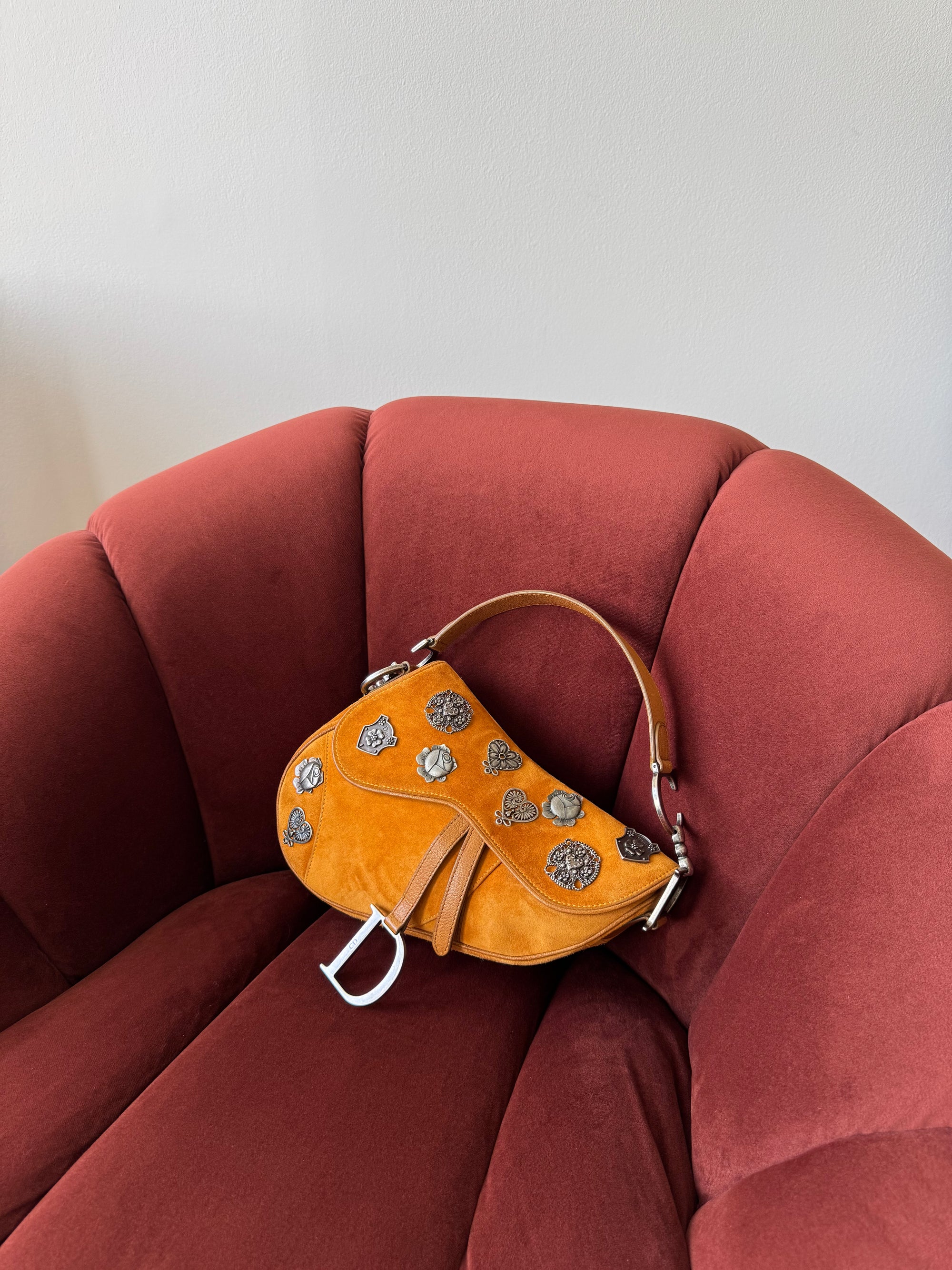 Dior by Galliano Limited Edition Embellished Suede Saddle Bag (2009)