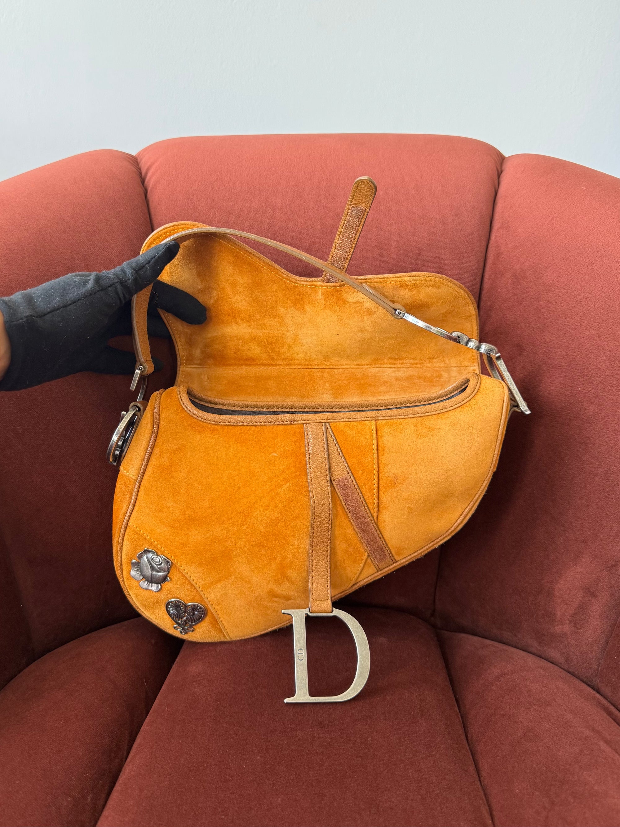 Dior by Galliano Limited Edition Embellished Suede Saddle Bag (2009)