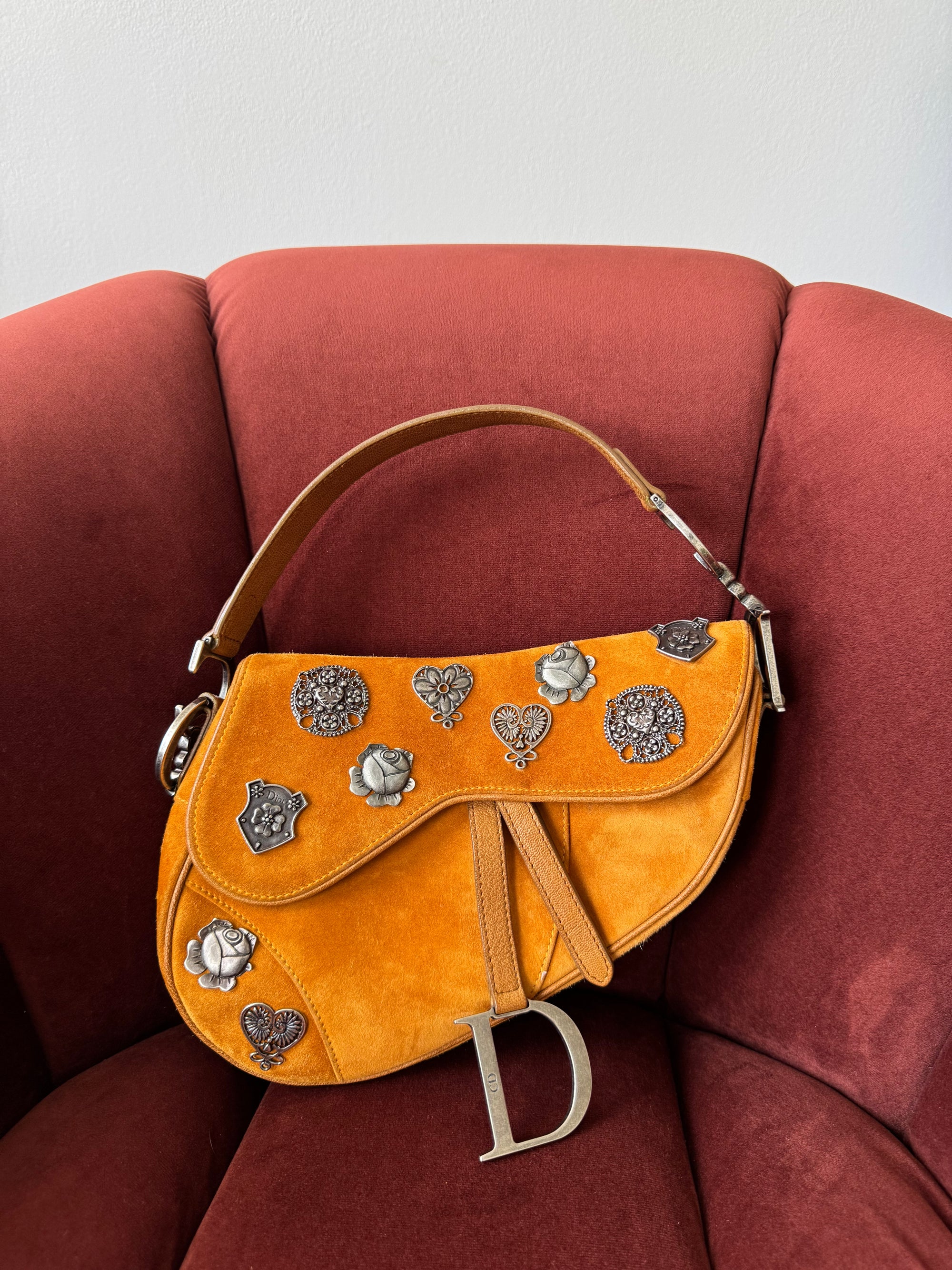 Dior by Galliano Limited Edition Embellished Suede Saddle Bag (2009)