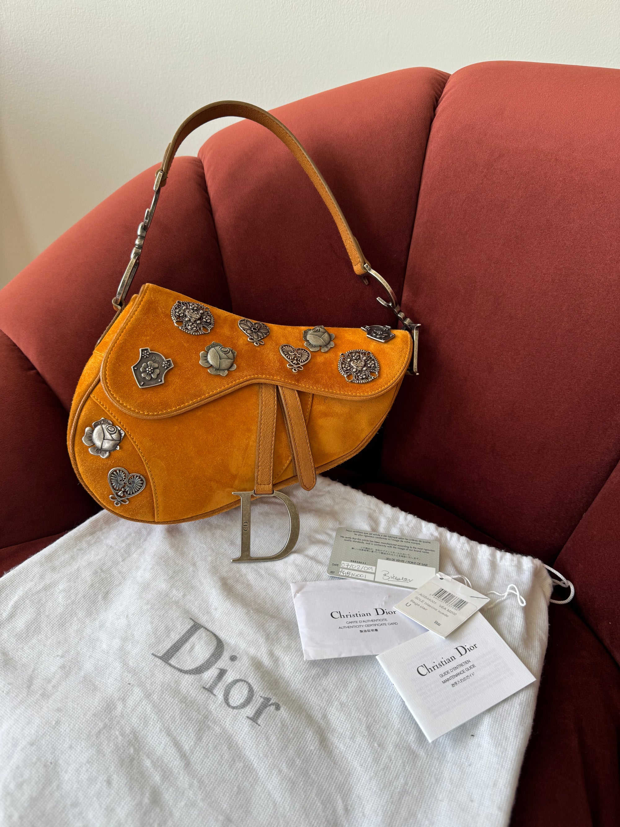 Dior by Galliano Limited Edition Embellished Suede Saddle Bag (2009)