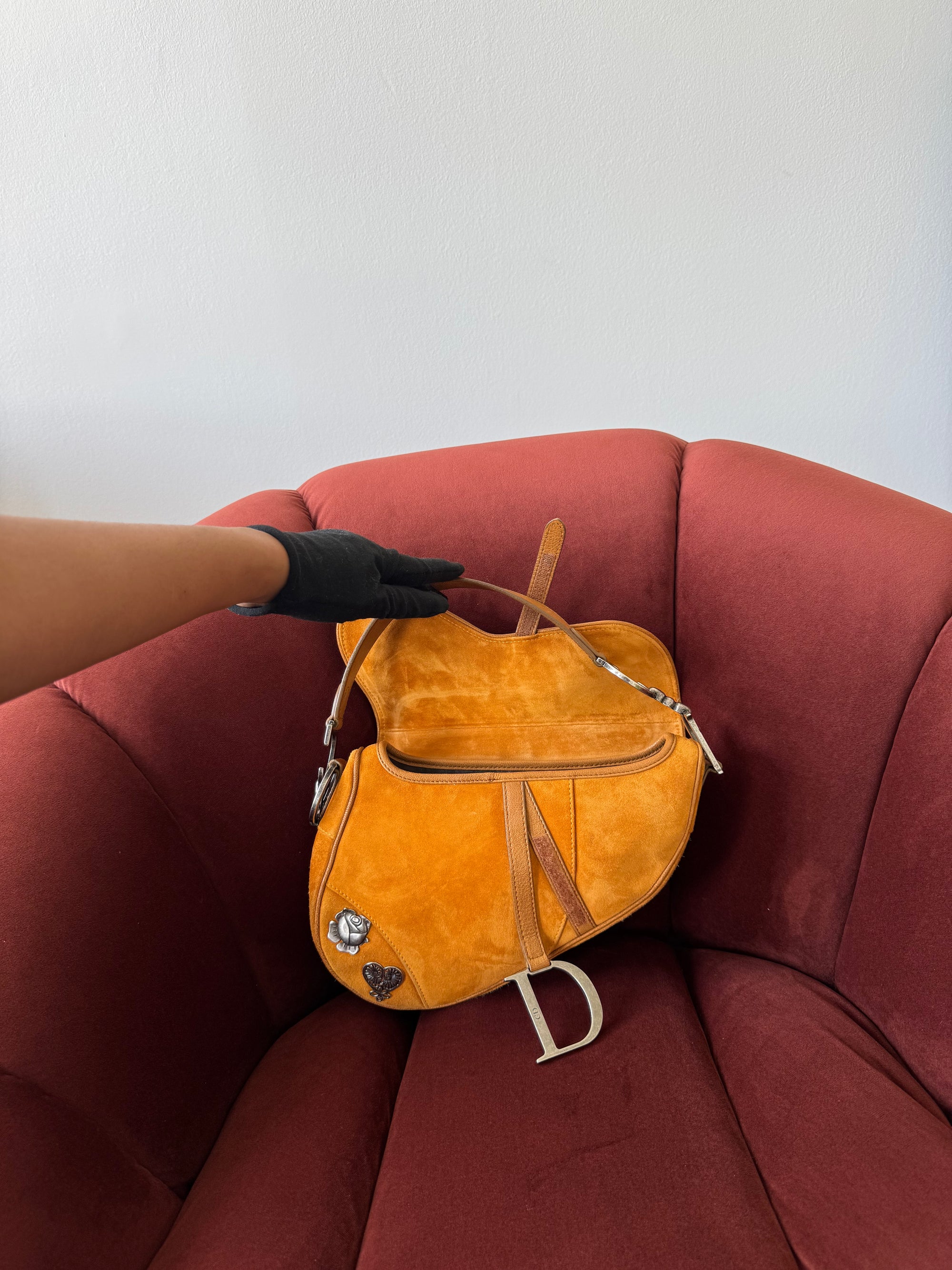 Dior by Galliano Limited Edition Embellished Suede Saddle Bag (2009)