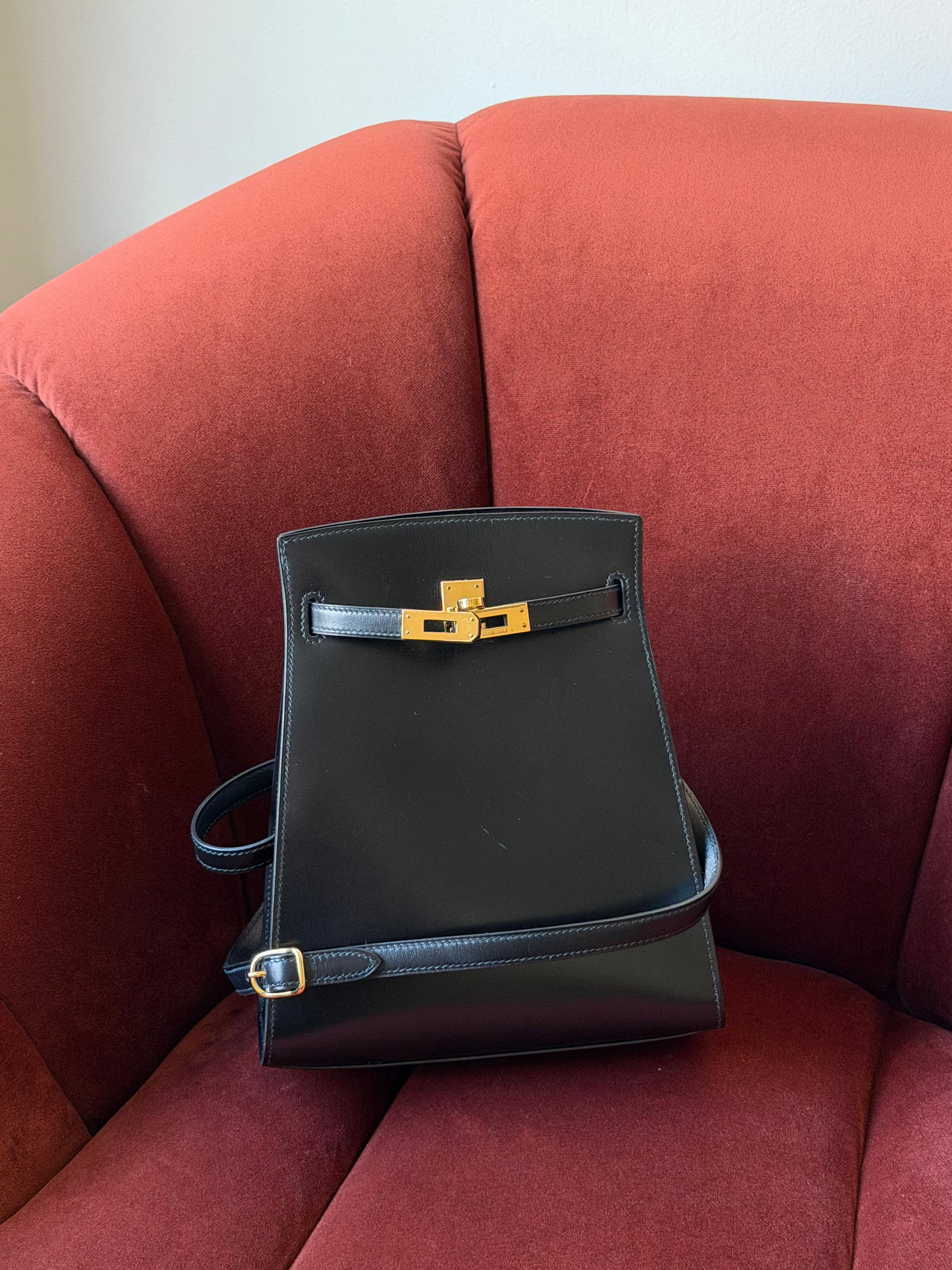 Hermès Kelly Sport PM In Black Box Calf (1991)