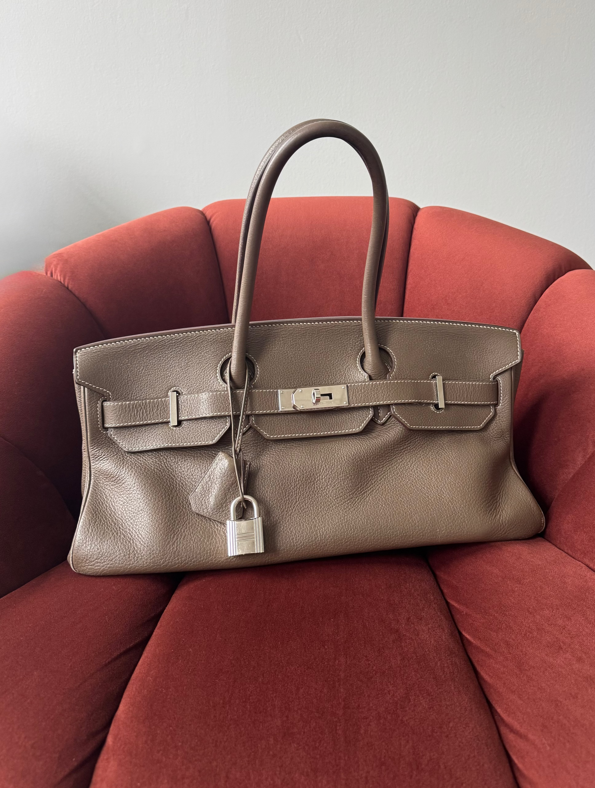 Hermès JPG Shoulder Birkin 42 In Etoupe Togo (2009)