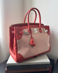 Hermès Birkin 35  Ghillies In Sanguine Swift / Toile (2013)