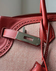 Hermès Birkin 35  Ghillies In Sanguine Swift / Toile (2013)