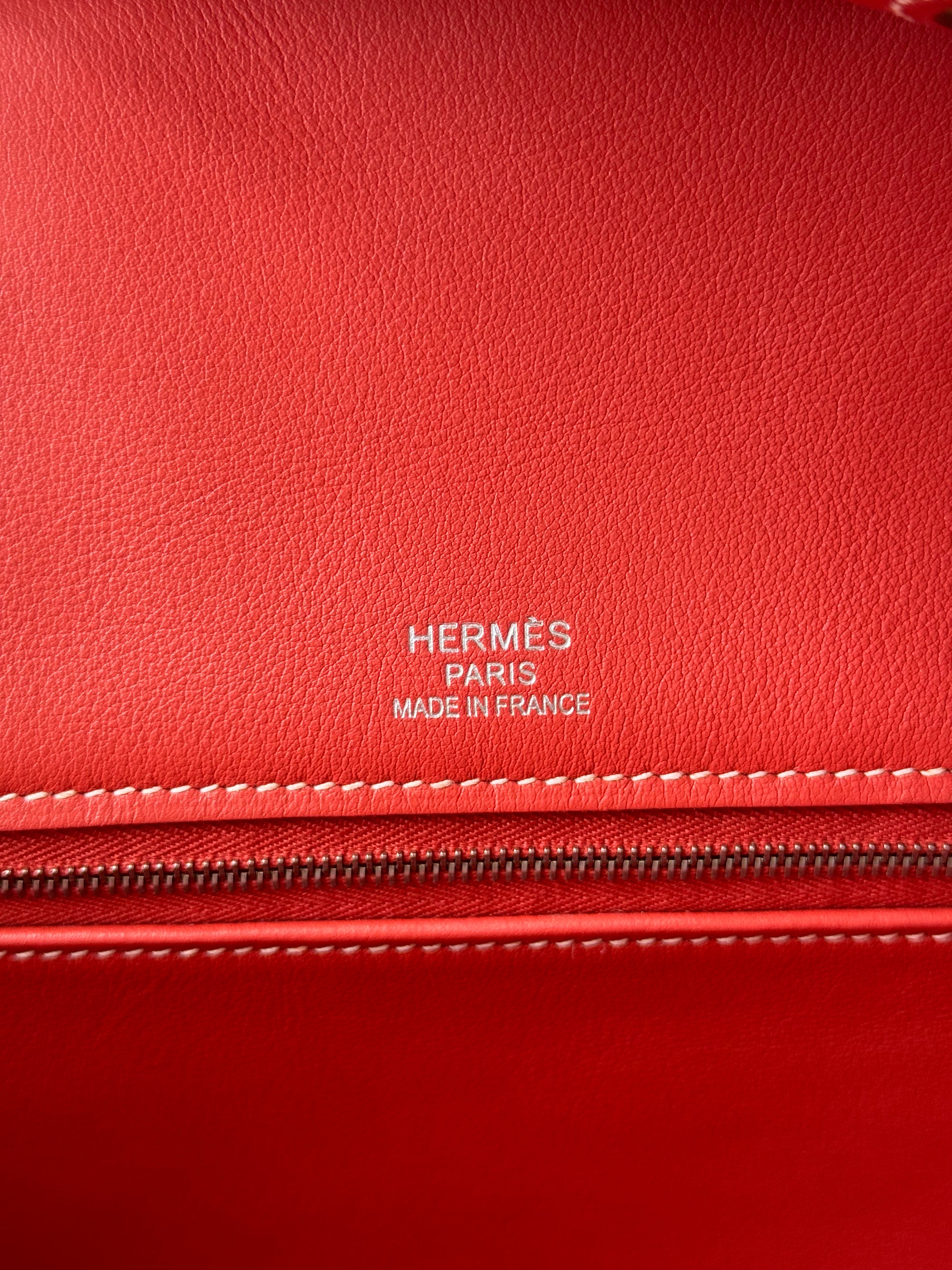Hermès Birkin 35  Ghillies In Sanguine Swift / Toile (2013)