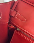 Hermès Birkin 35  Ghillies In Sanguine Swift / Toile (2013)