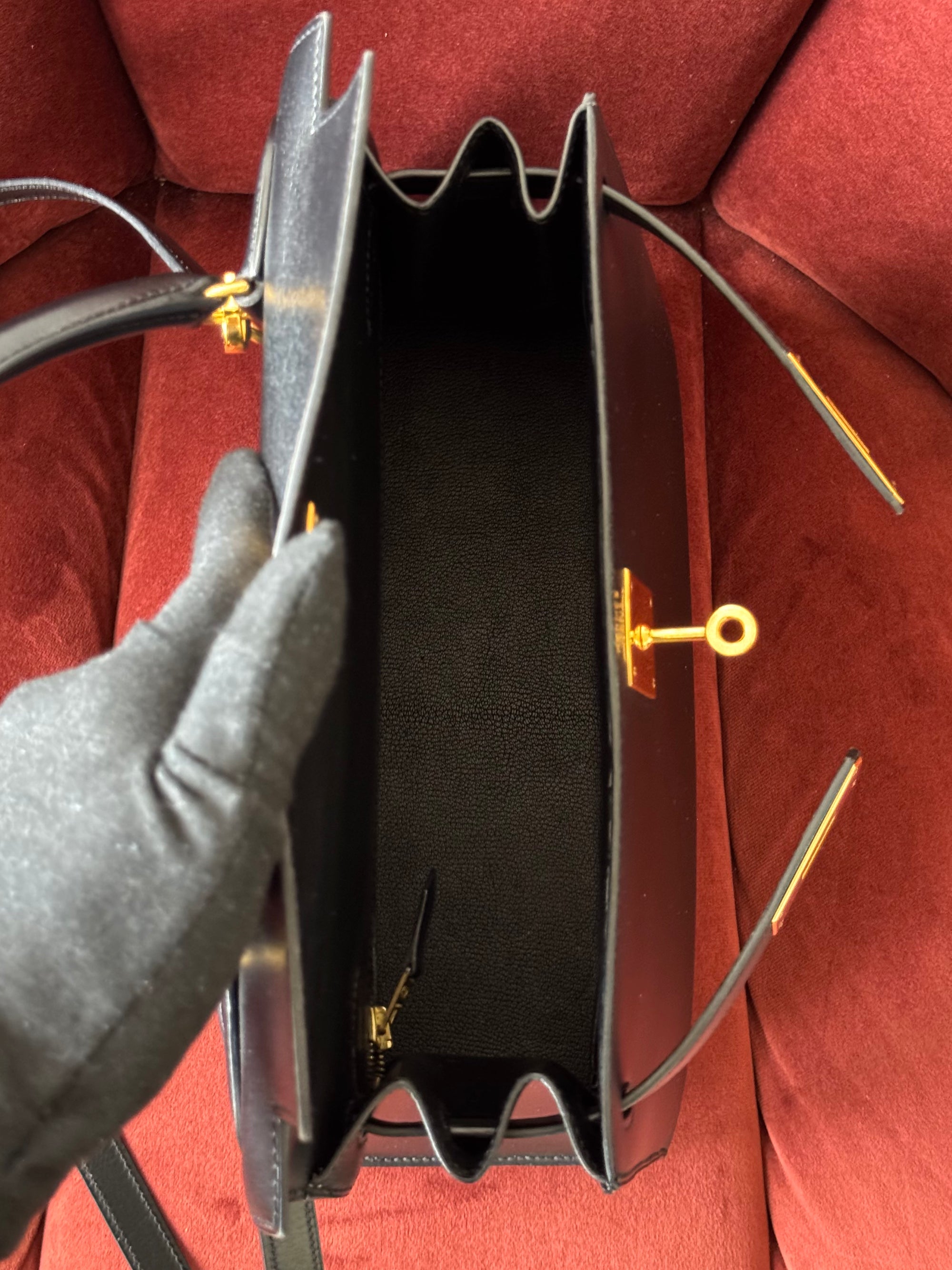 Hermès Kelly 28 Sellier In Black Box Calf (1996)
