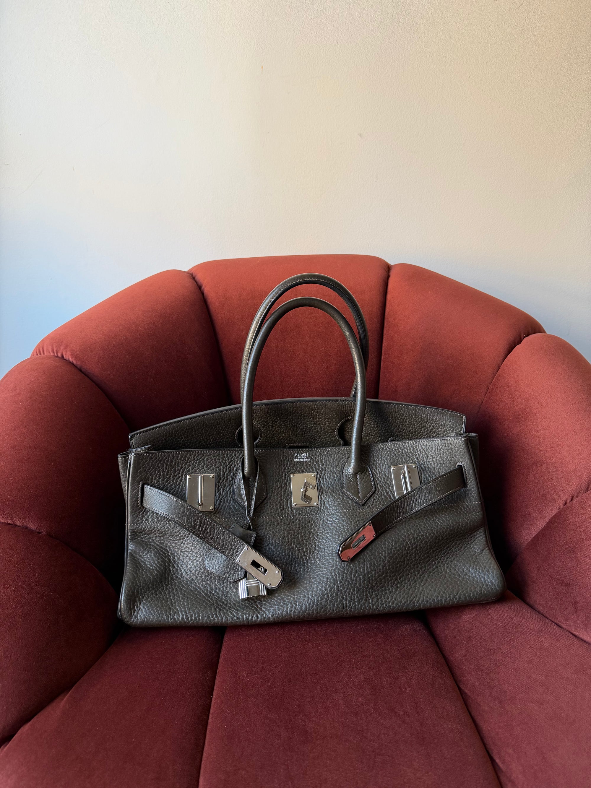 Hermès JPG Shoulder Birkin 42 In Vert Olive Clemence (2006)