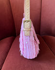 Fendi Vintage Pink Sequin Python Baguette