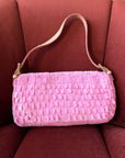 Fendi Vintage Pink Sequin Python Baguette