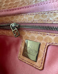 Fendi Vintage Pink Sequin Python Baguette