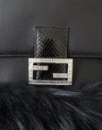 Fendi Fox Fur Crystal Embellished Python Trim Baguette (2026)