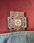 Fendi Vintage Python Trim Denim Baguette