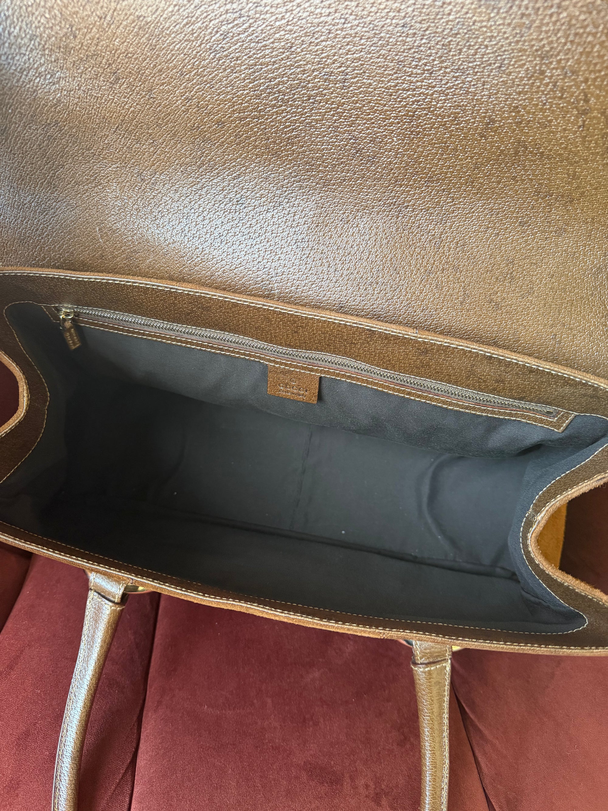 Gucci by Tom Ford Bamboo Horsebit Shopper In Brown Suede (2006)