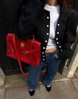Hermès Kelly 32 in Rouge Vif Box Calf (1994)