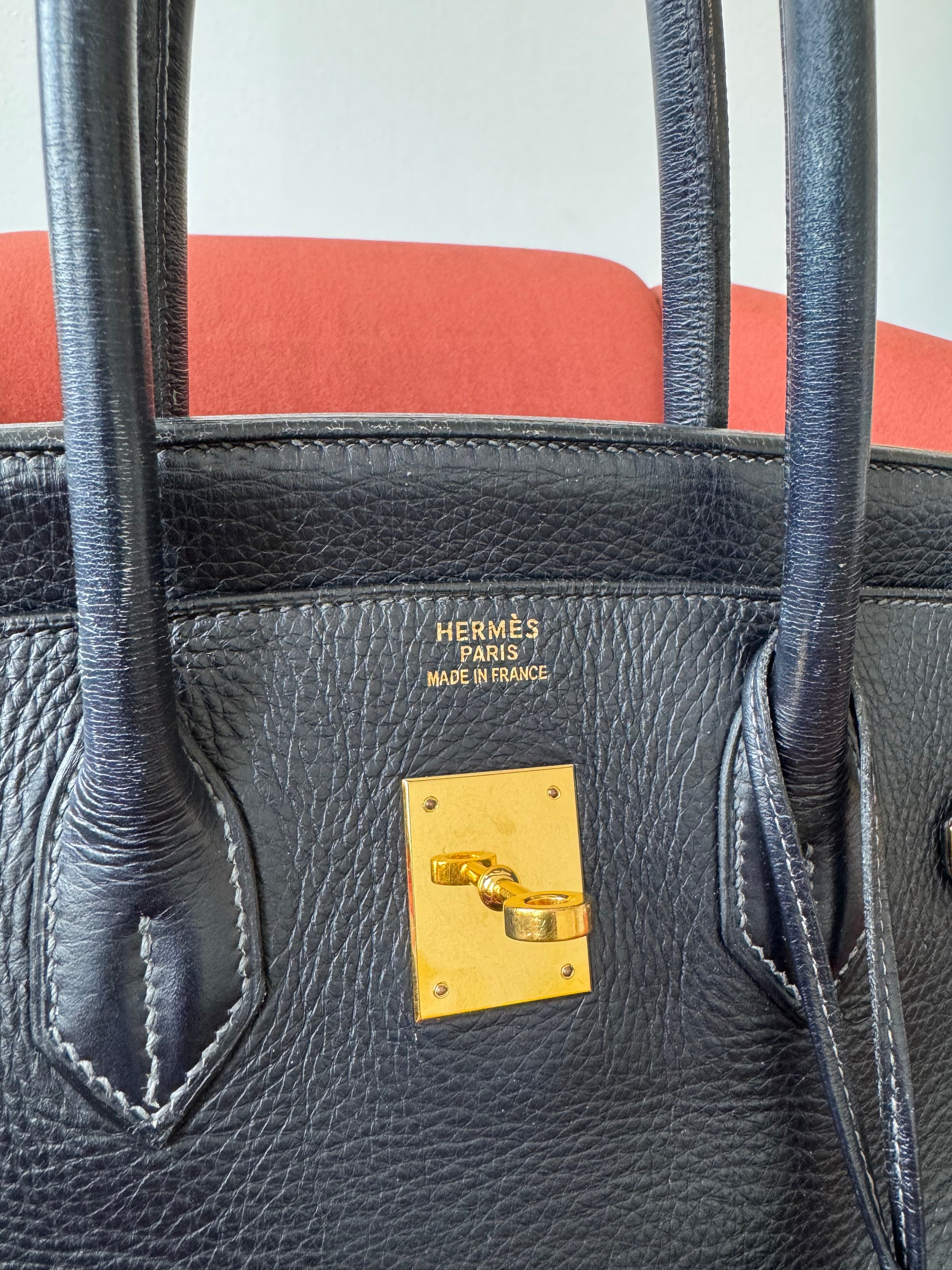 Hermès Birkin 35 In Indigo Ardennes (2003)