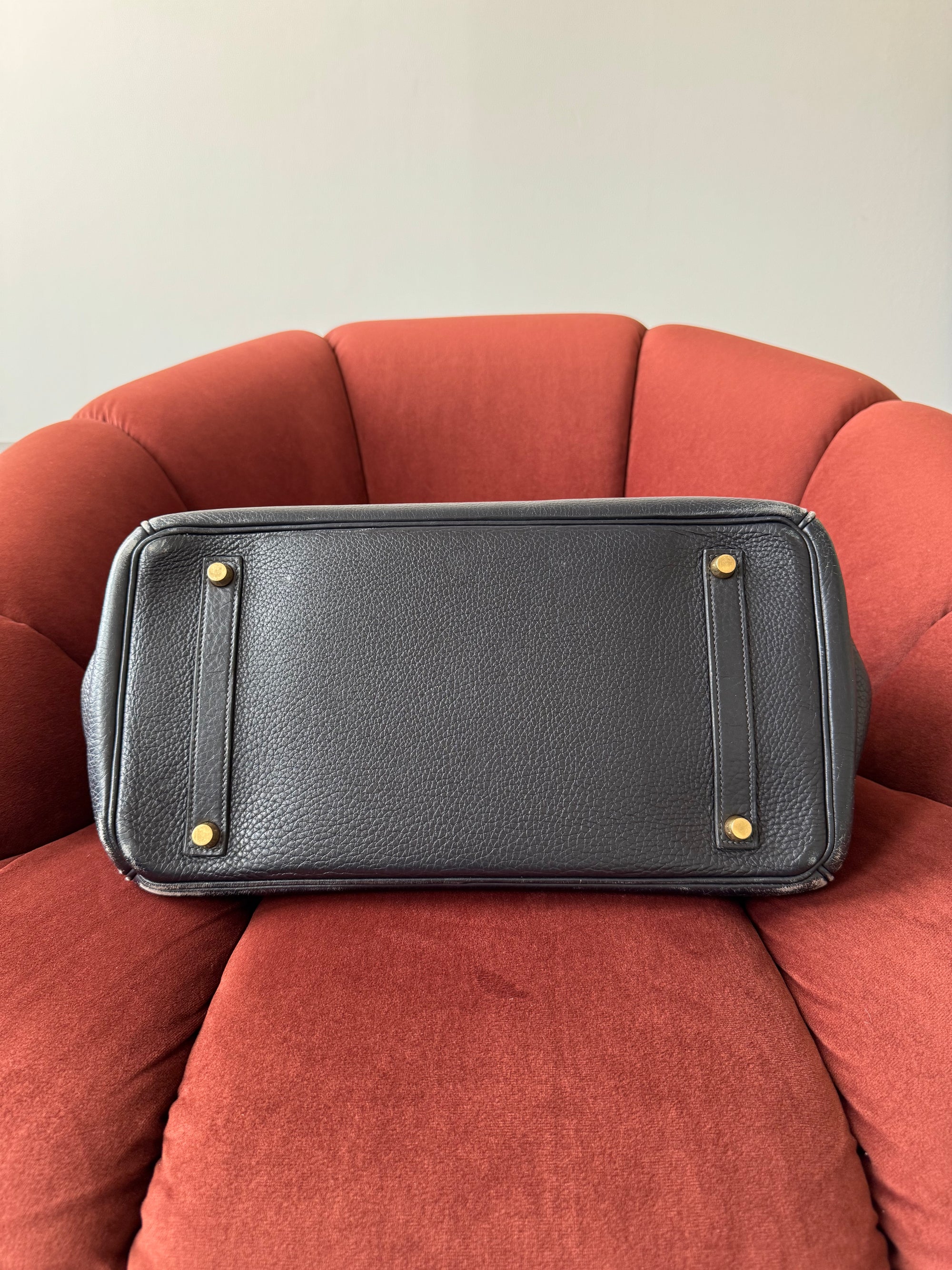 Hermès Birkin 35 In Indigo Ardennes (2003)