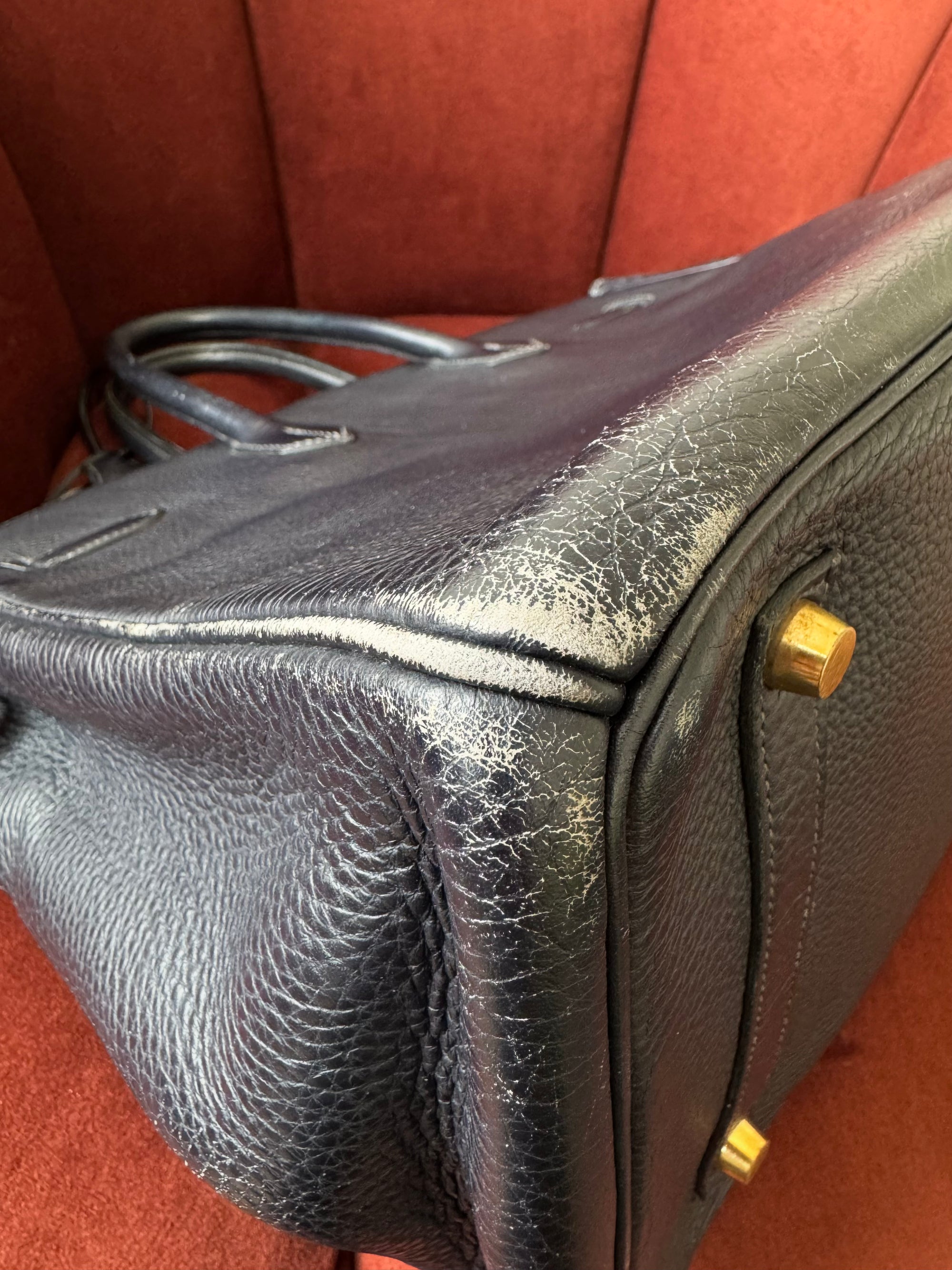 Hermès Birkin 35 In Indigo Ardennes (2003)