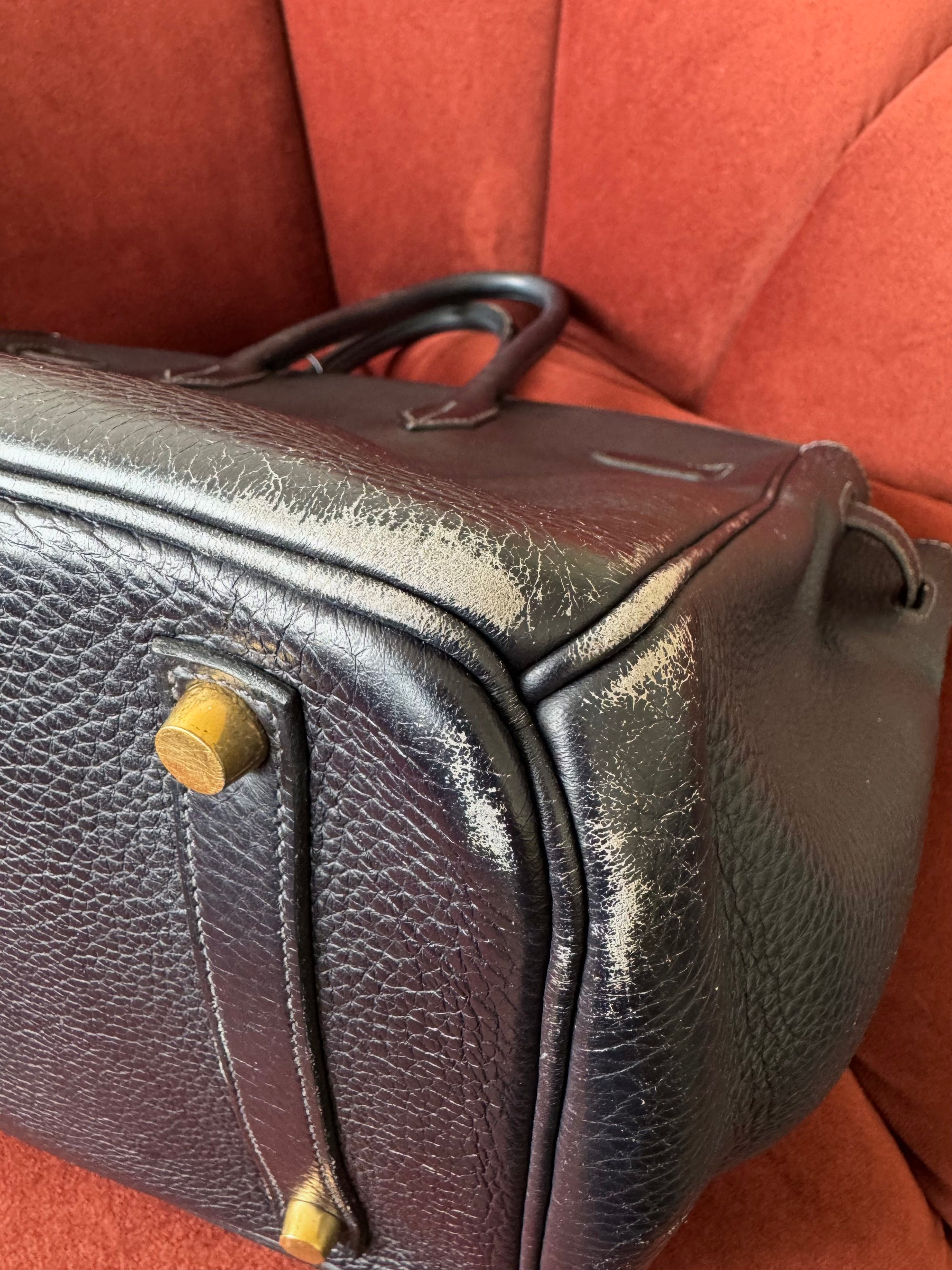 Hermès Birkin 35 In Indigo Ardennes (2003)