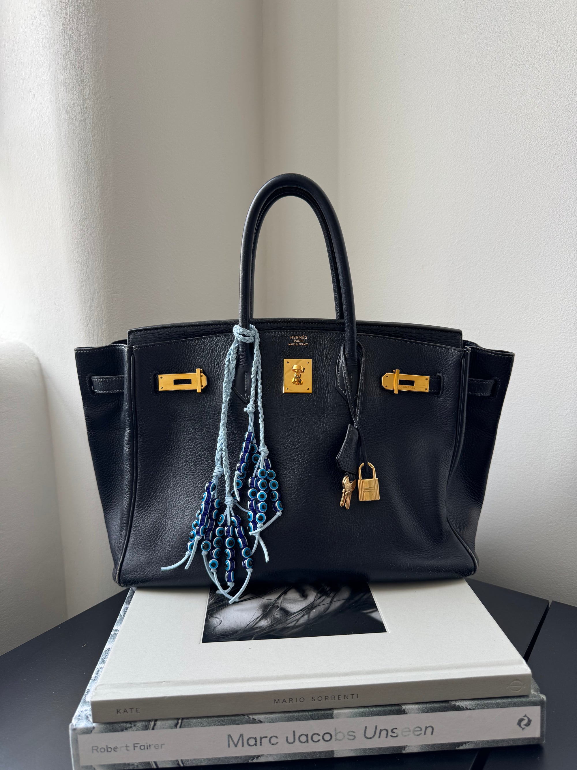 Hermès Birkin 35 In Indigo Ardennes (2003)