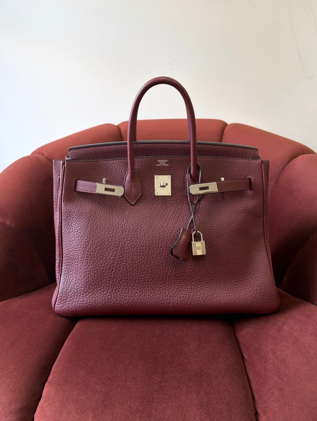 Hermès Birkin 35 In Rouge H Fjord Leather (2009)