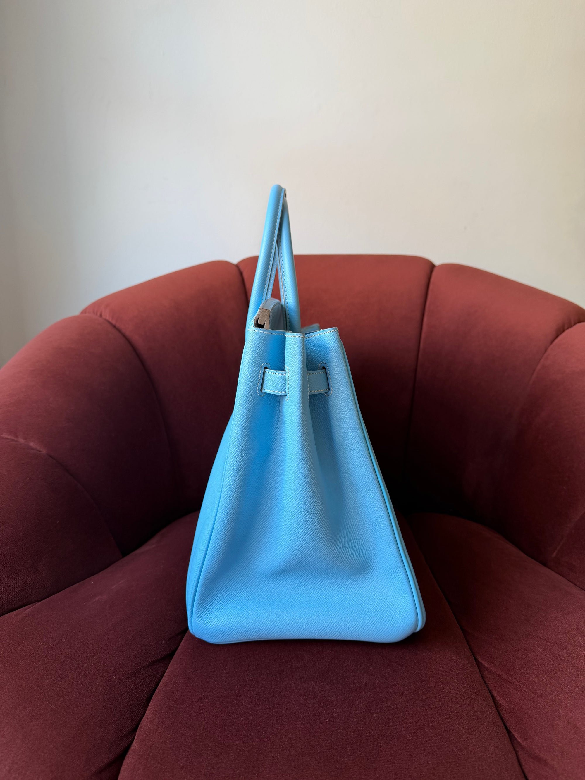 Hermès Candy Collection Birkin 35 Verso In Celeste Epsom / Bleu Mykonos (2011)