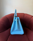 Hermès Candy Collection Birkin 35 Verso In Celeste Epsom / Bleu Mykonos (2011)