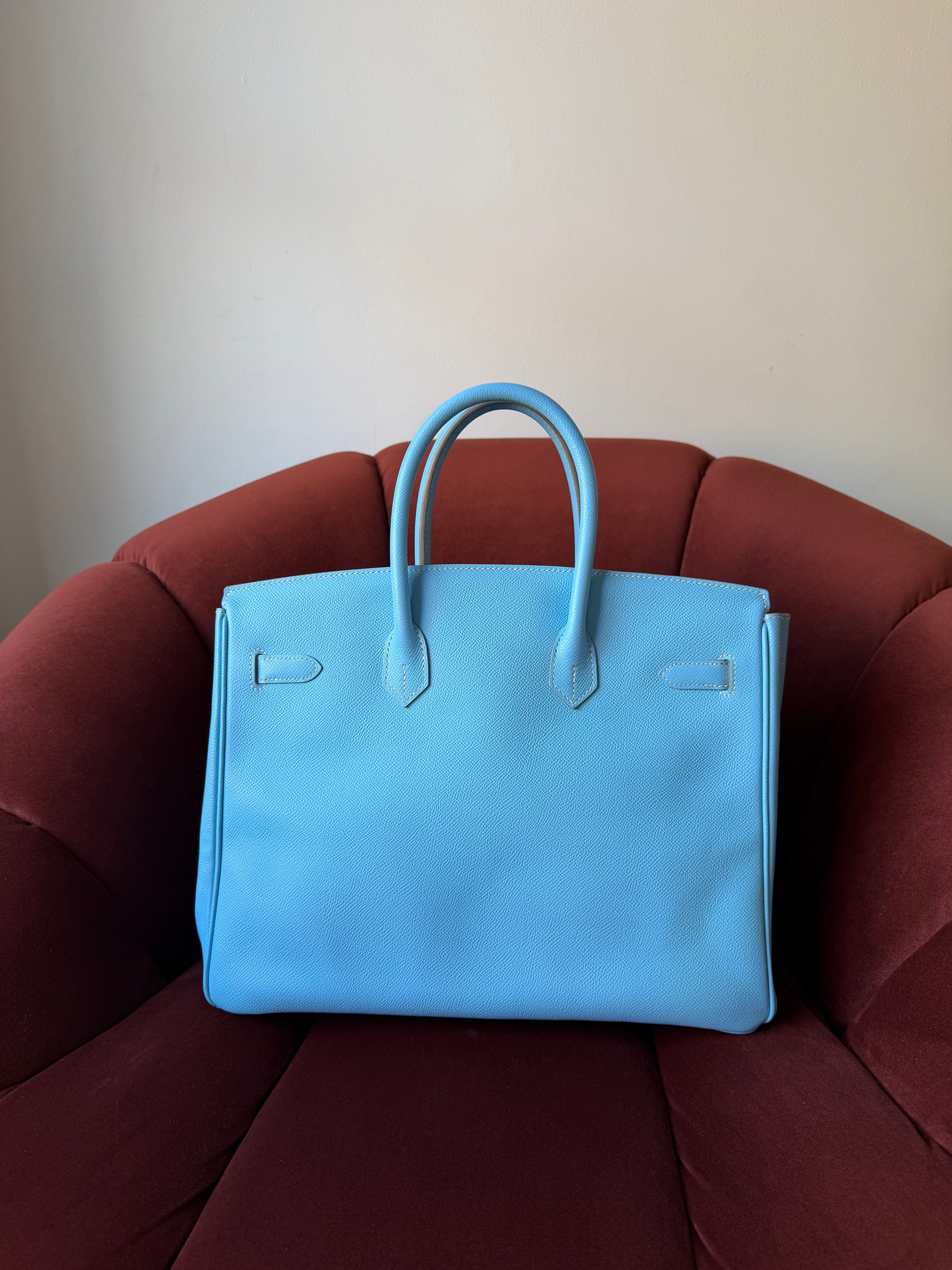Hermès Candy Collection Birkin 35 Verso In Celeste Epsom / Bleu Mykonos (2011)