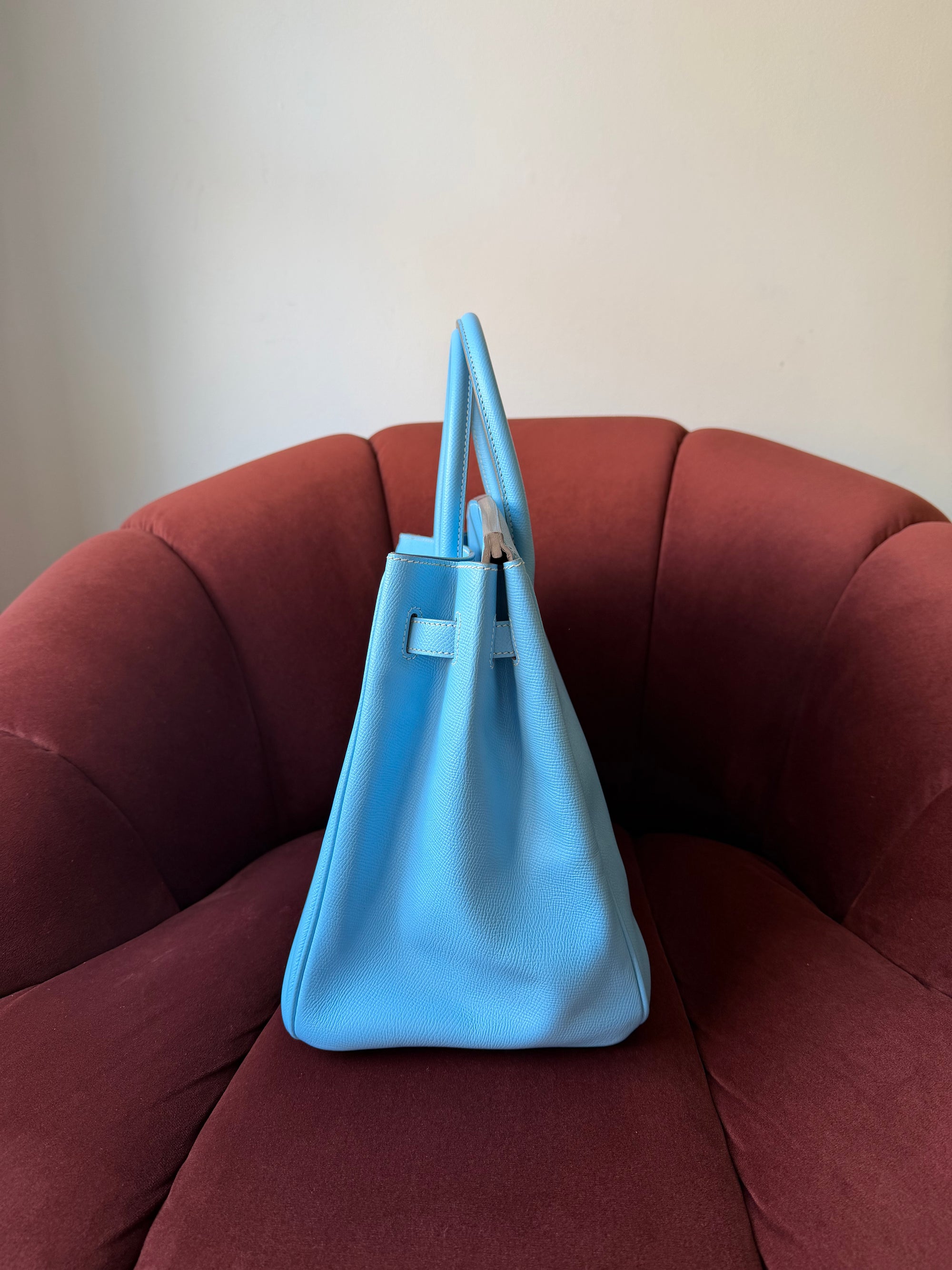 Hermès Candy Collection Birkin 35 Verso In Celeste Epsom / Bleu Mykonos (2011)