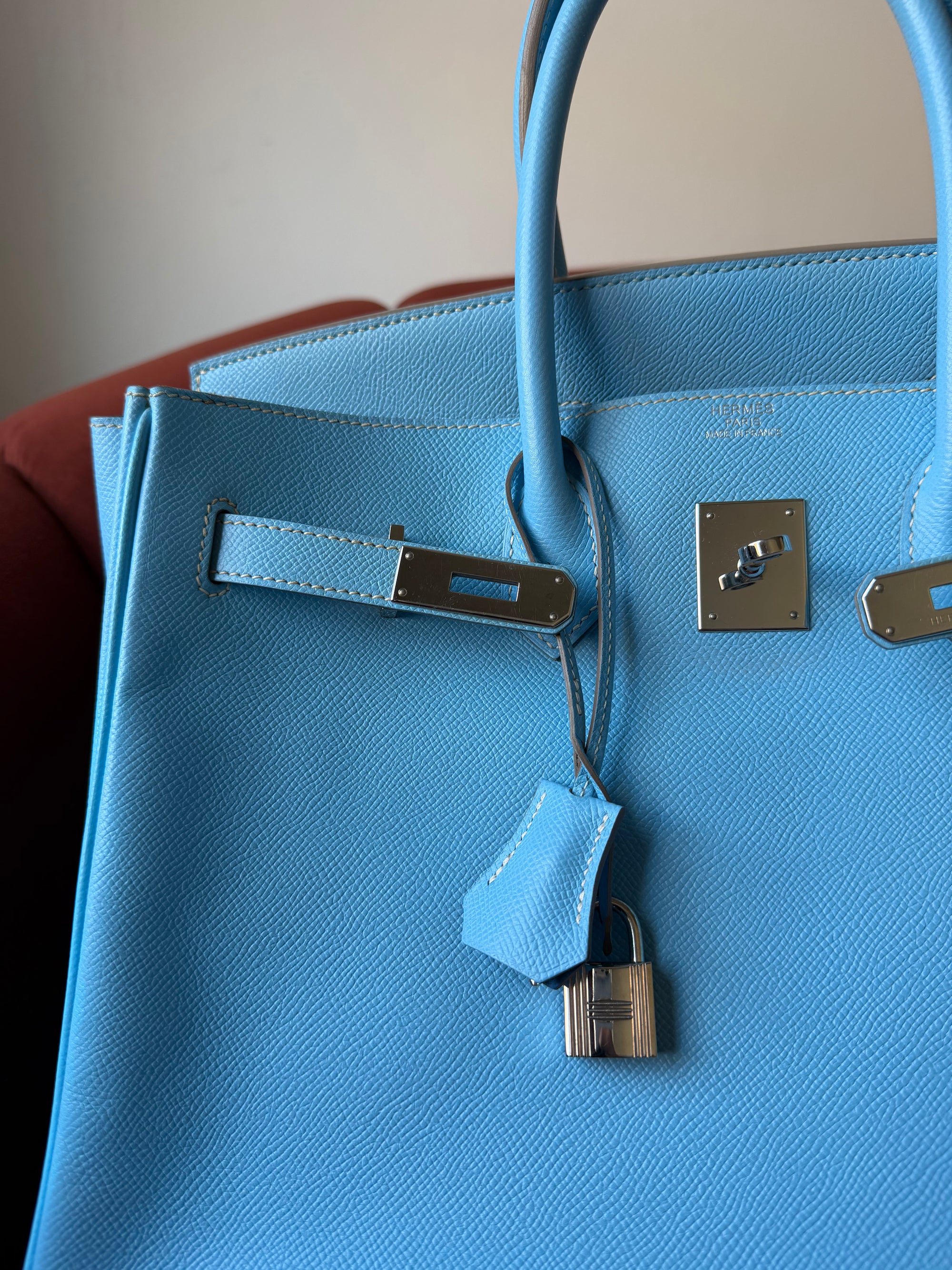 Hermès Candy Collection Birkin 35 Verso In Celeste Epsom / Bleu Mykonos (2011)