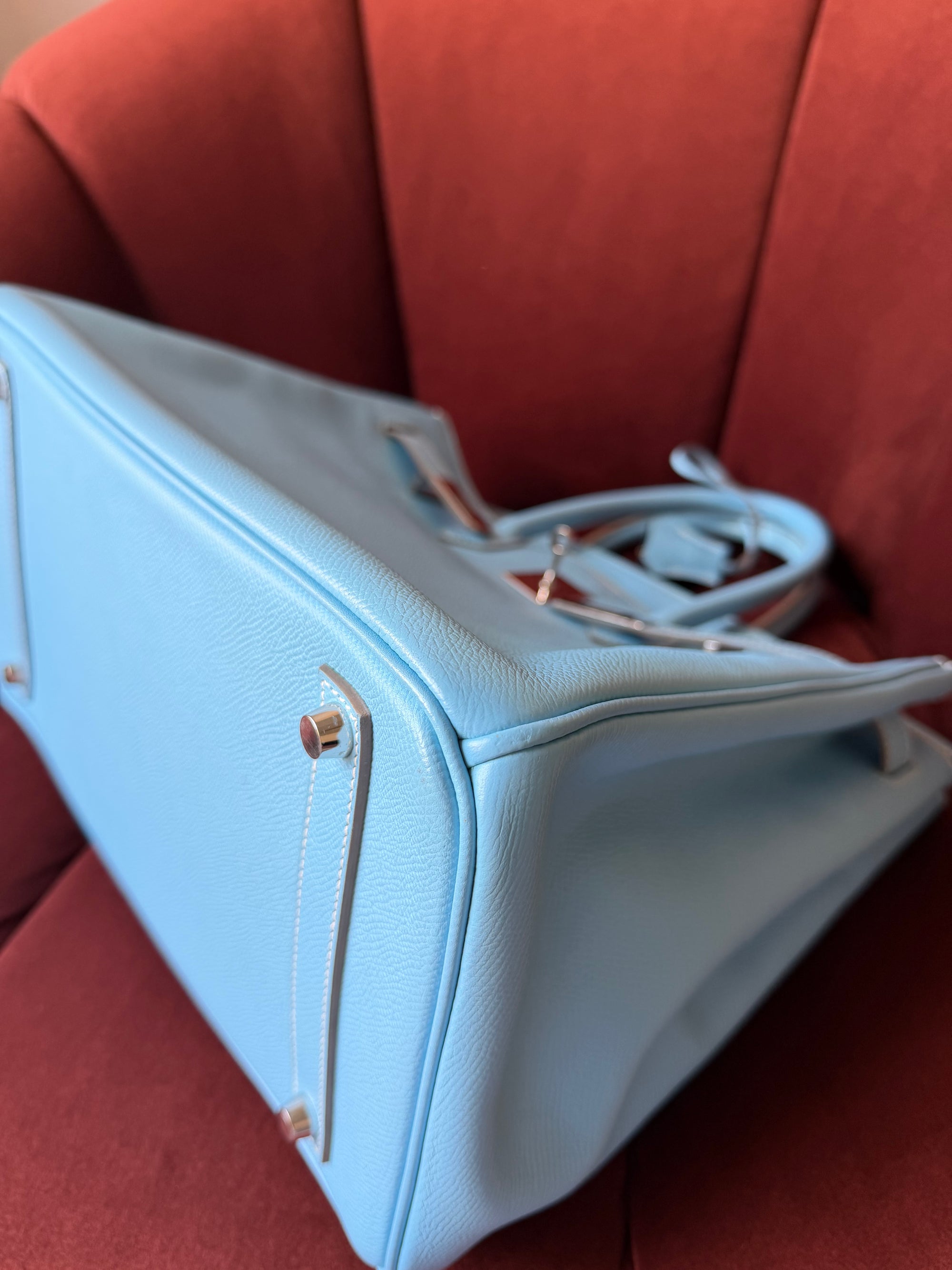 Hermès Candy Collection Birkin 35 Verso In Celeste Epsom / Bleu Mykonos (2011)