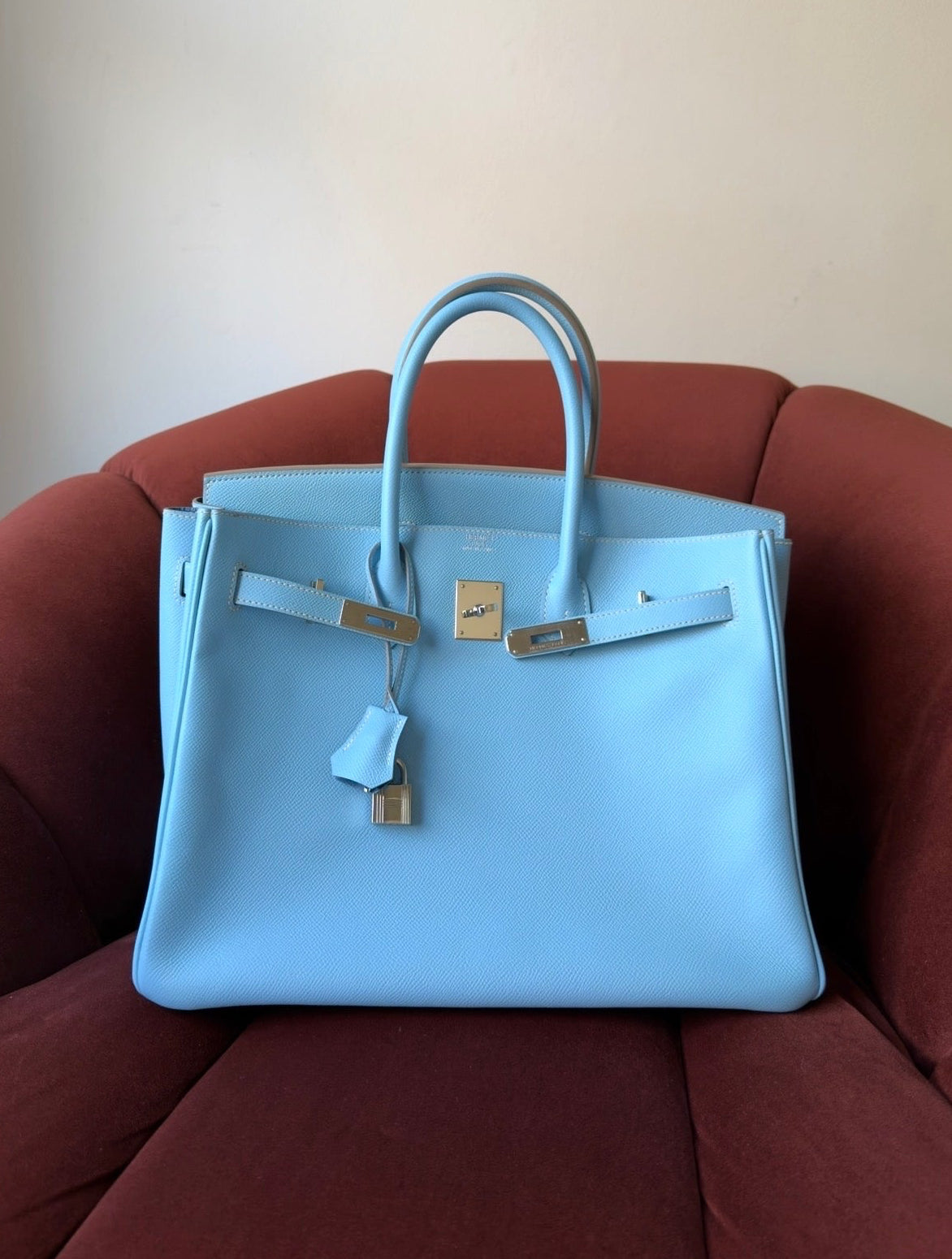 Hermès Candy Collection Birkin 35 Verso In Celeste Epsom / Bleu Mykonos (2011)