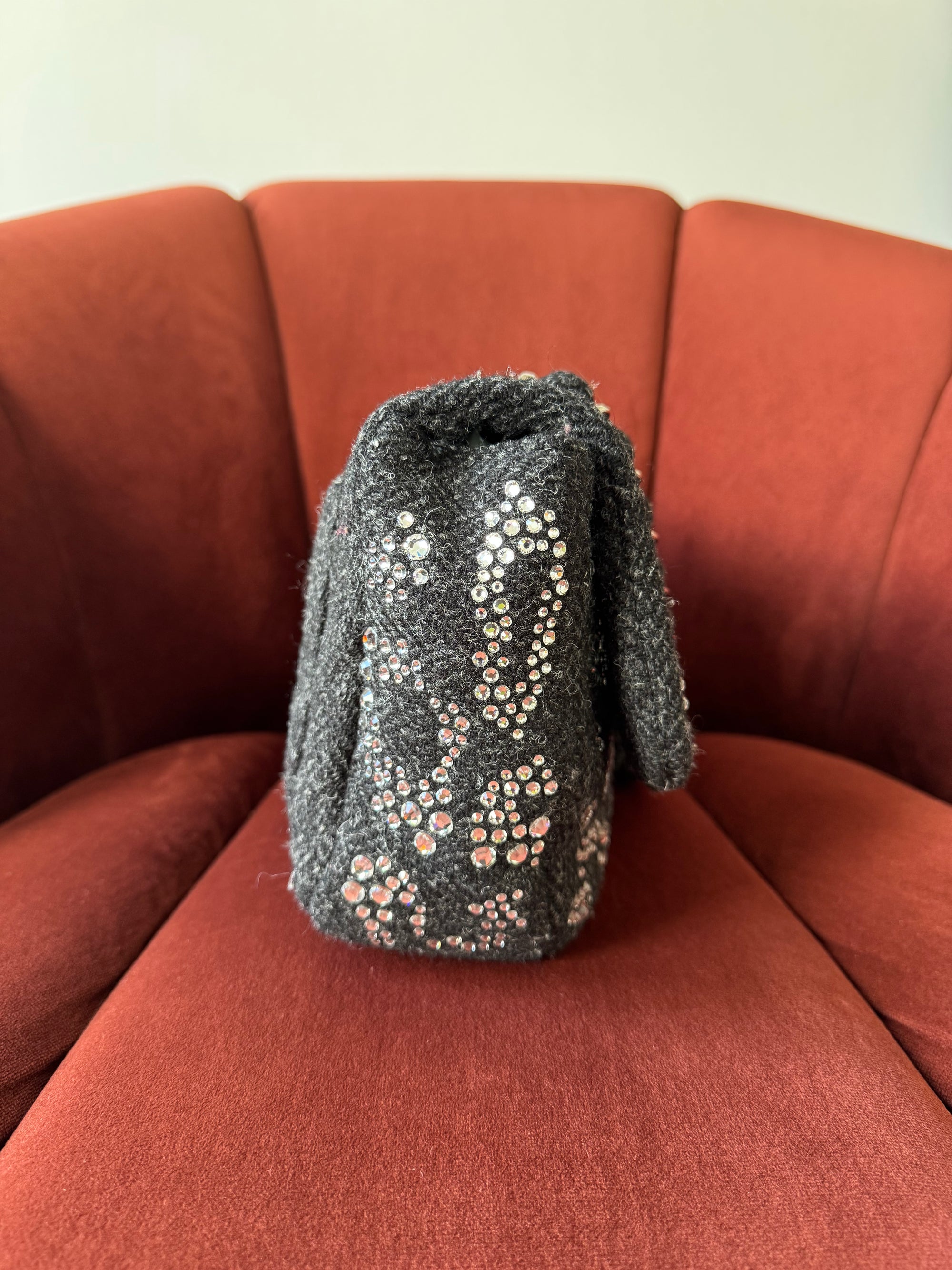 Chanel Jumbo Leopard Crystal Tweed Single Flap (2010-11)