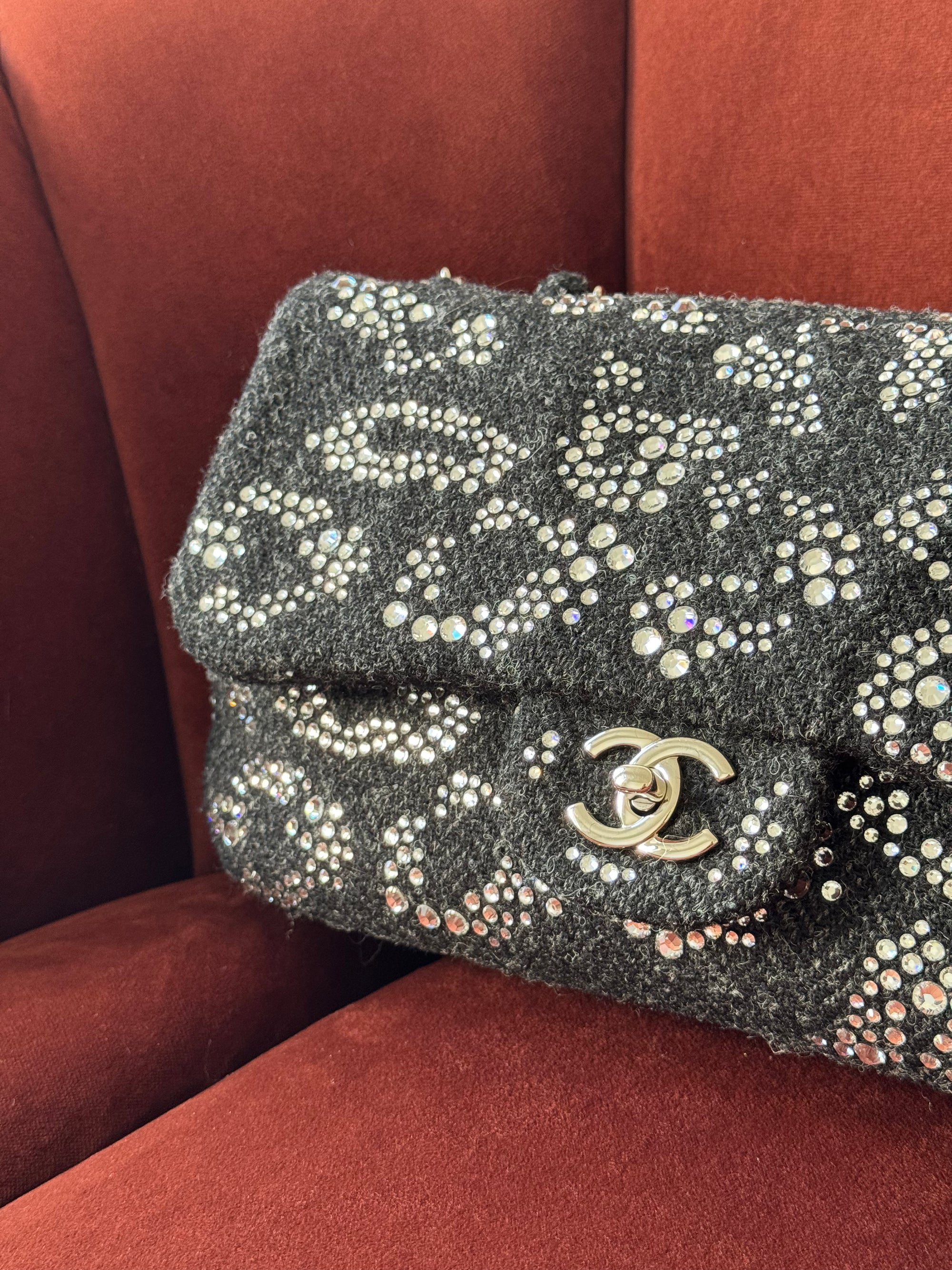 Chanel Jumbo Leopard Crystal Tweed Single Flap (2010-11)