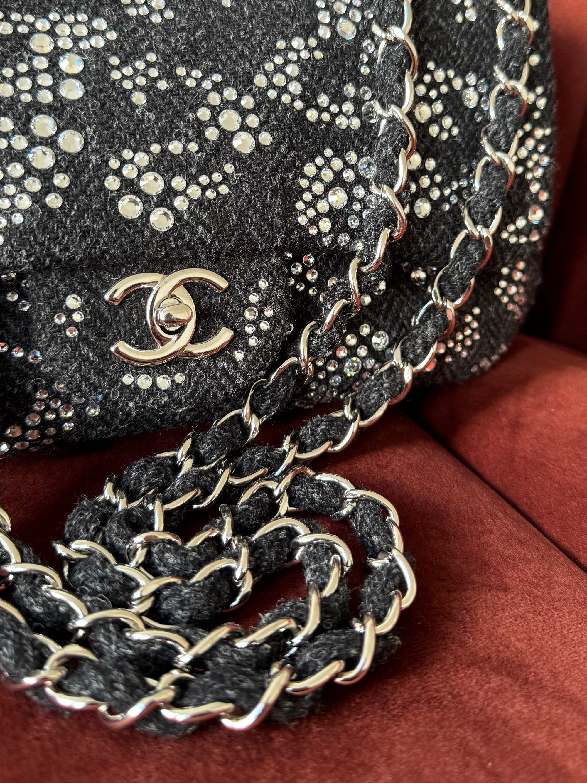 Chanel Jumbo Leopard Crystal Tweed Single Flap (2010-11)