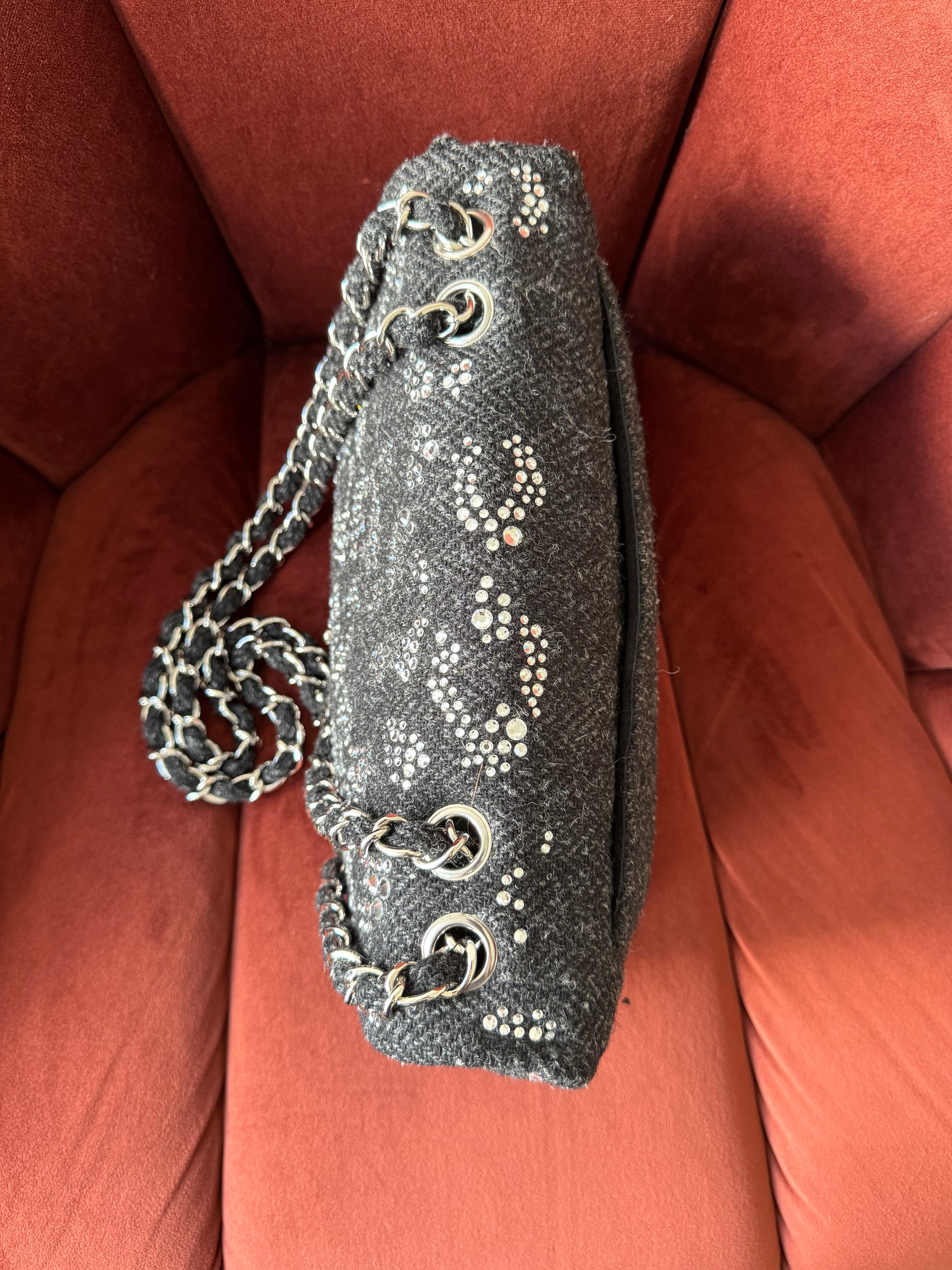 Chanel Jumbo Leopard Crystal Tweed Single Flap (2010-11)