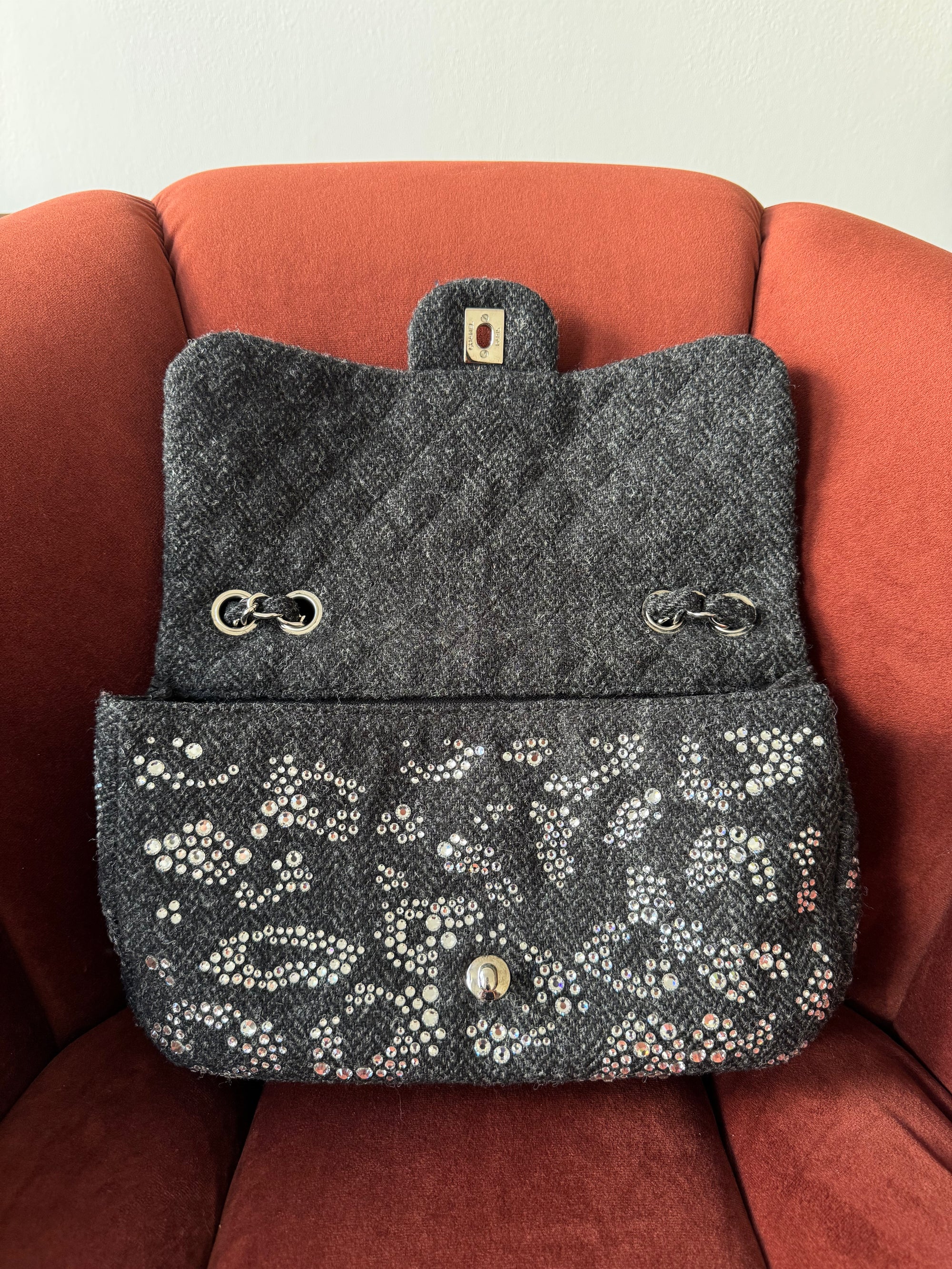 Chanel Jumbo Leopard Crystal Tweed Single Flap (2010-11)