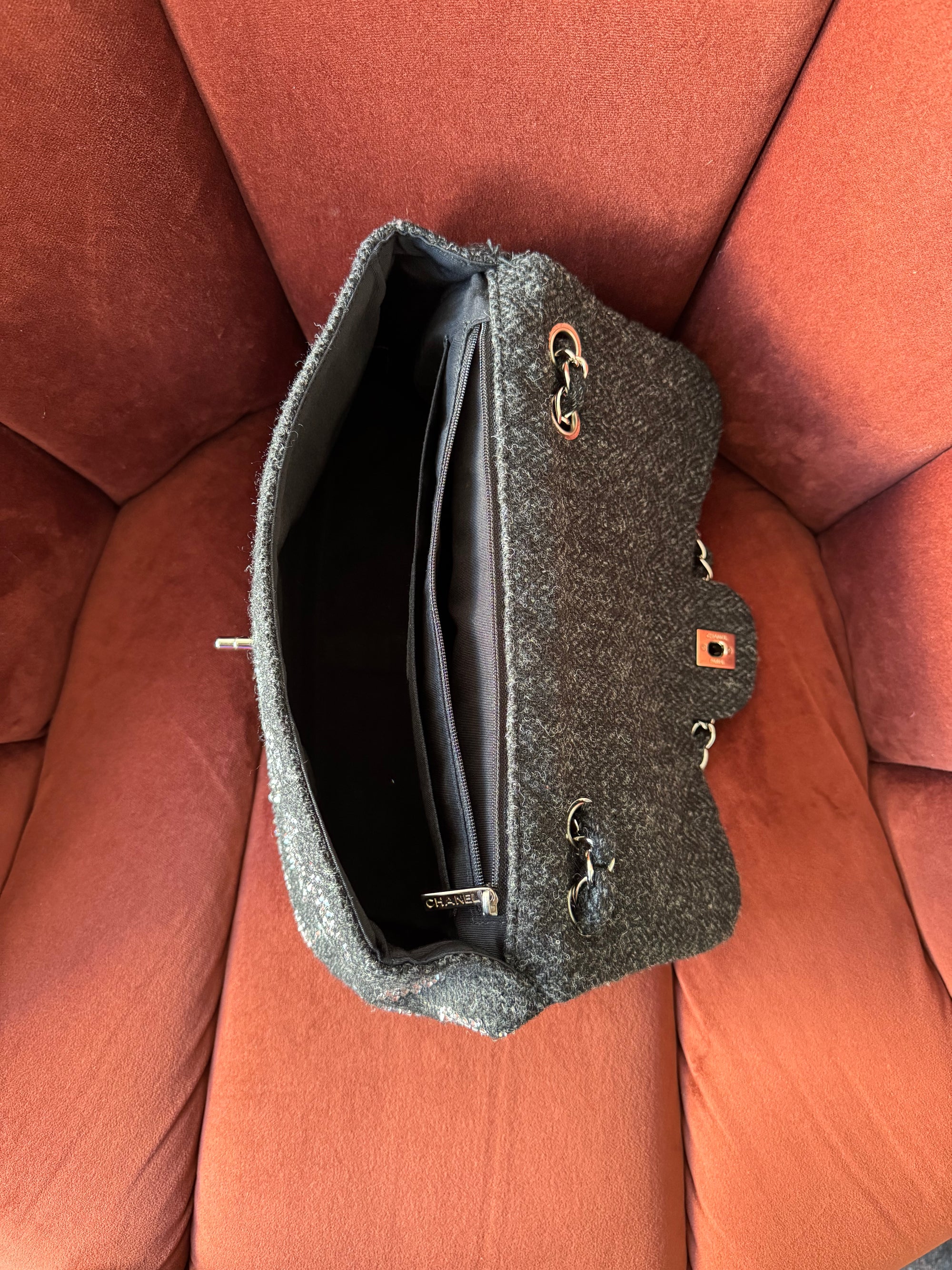 Chanel Jumbo Leopard Crystal Tweed Single Flap (2010-11)