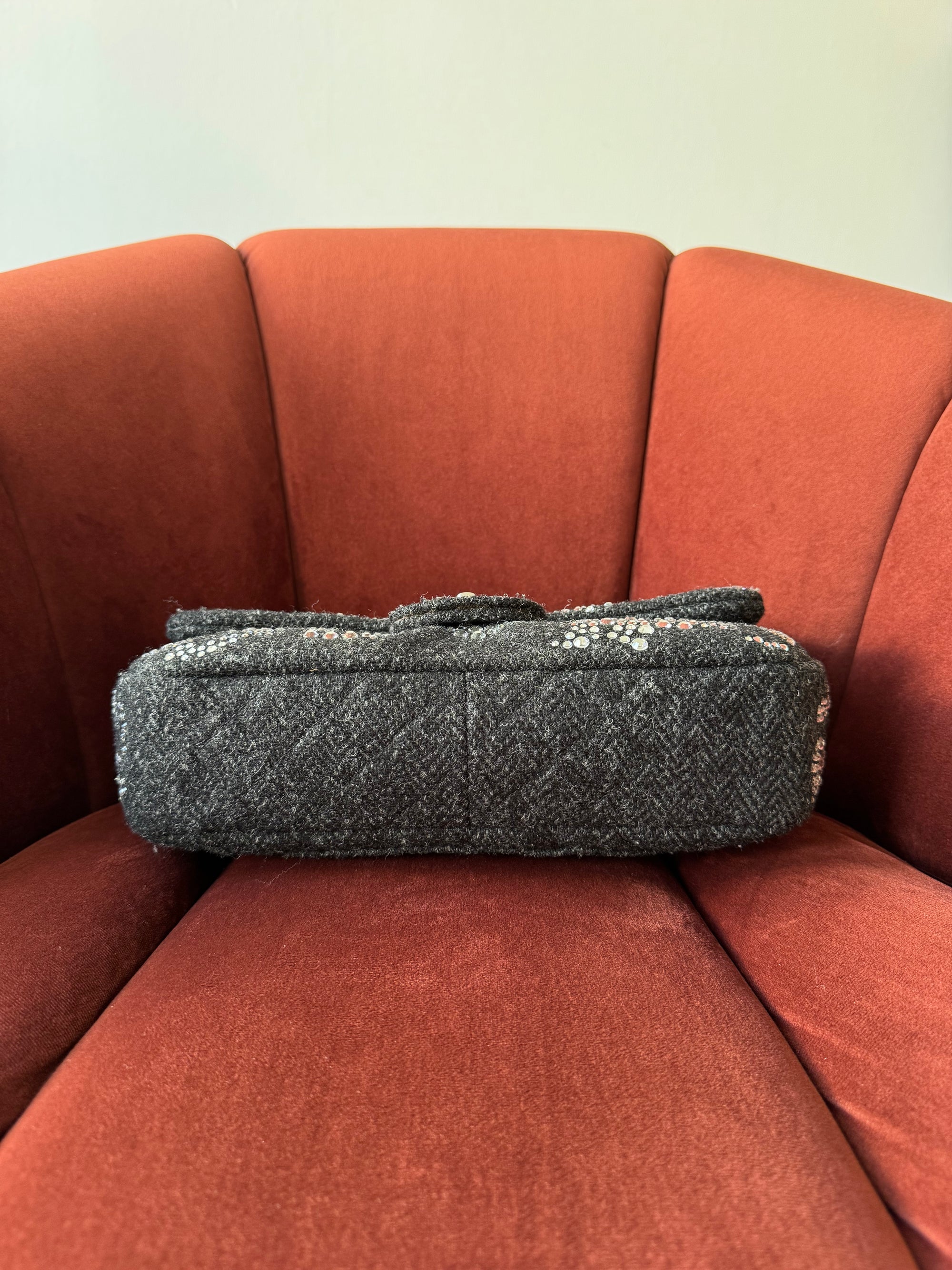 Chanel Jumbo Leopard Crystal Tweed Single Flap (2010-11)
