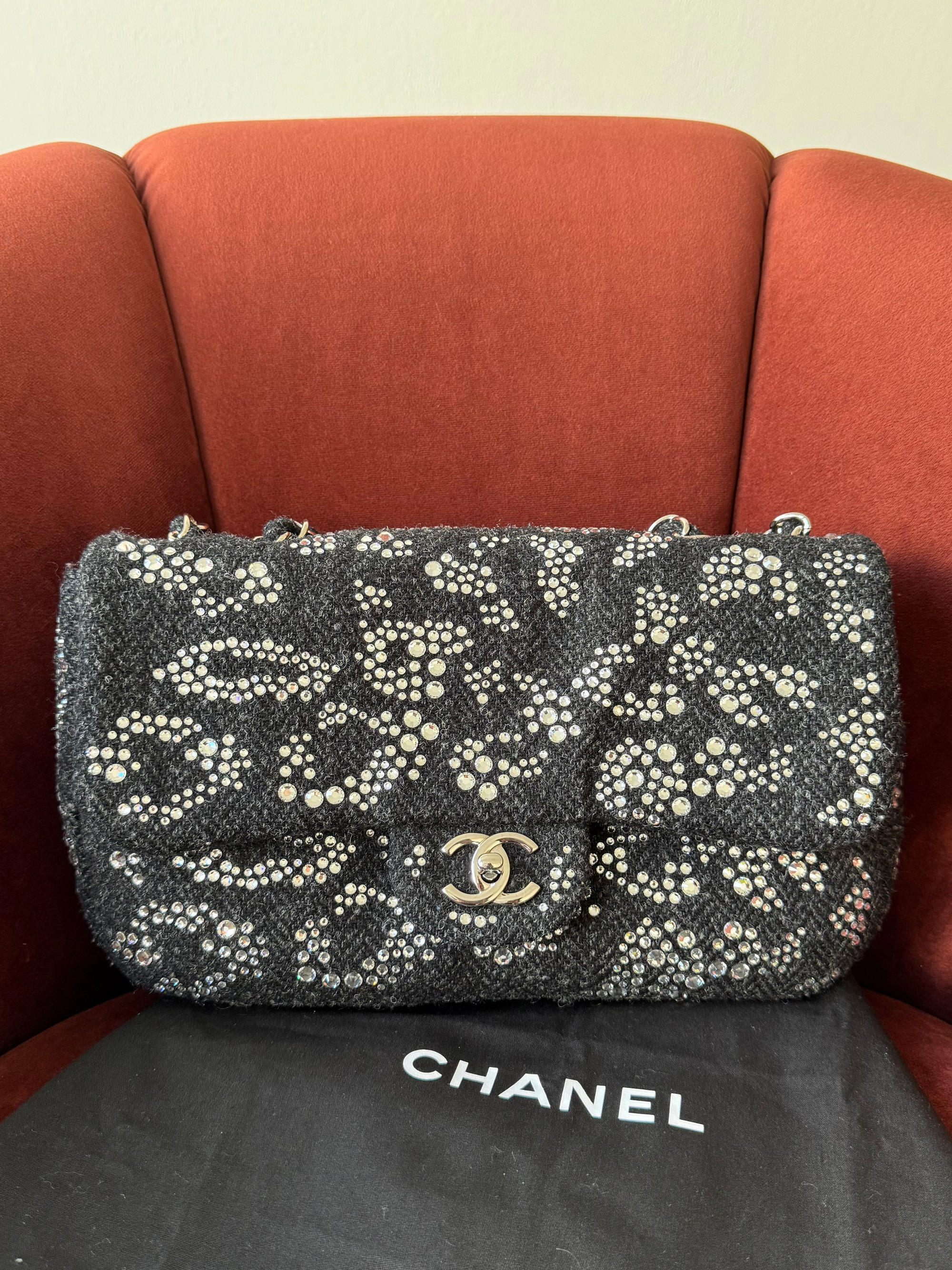 Chanel Jumbo Leopard Crystal Tweed Single Flap (2010-11)