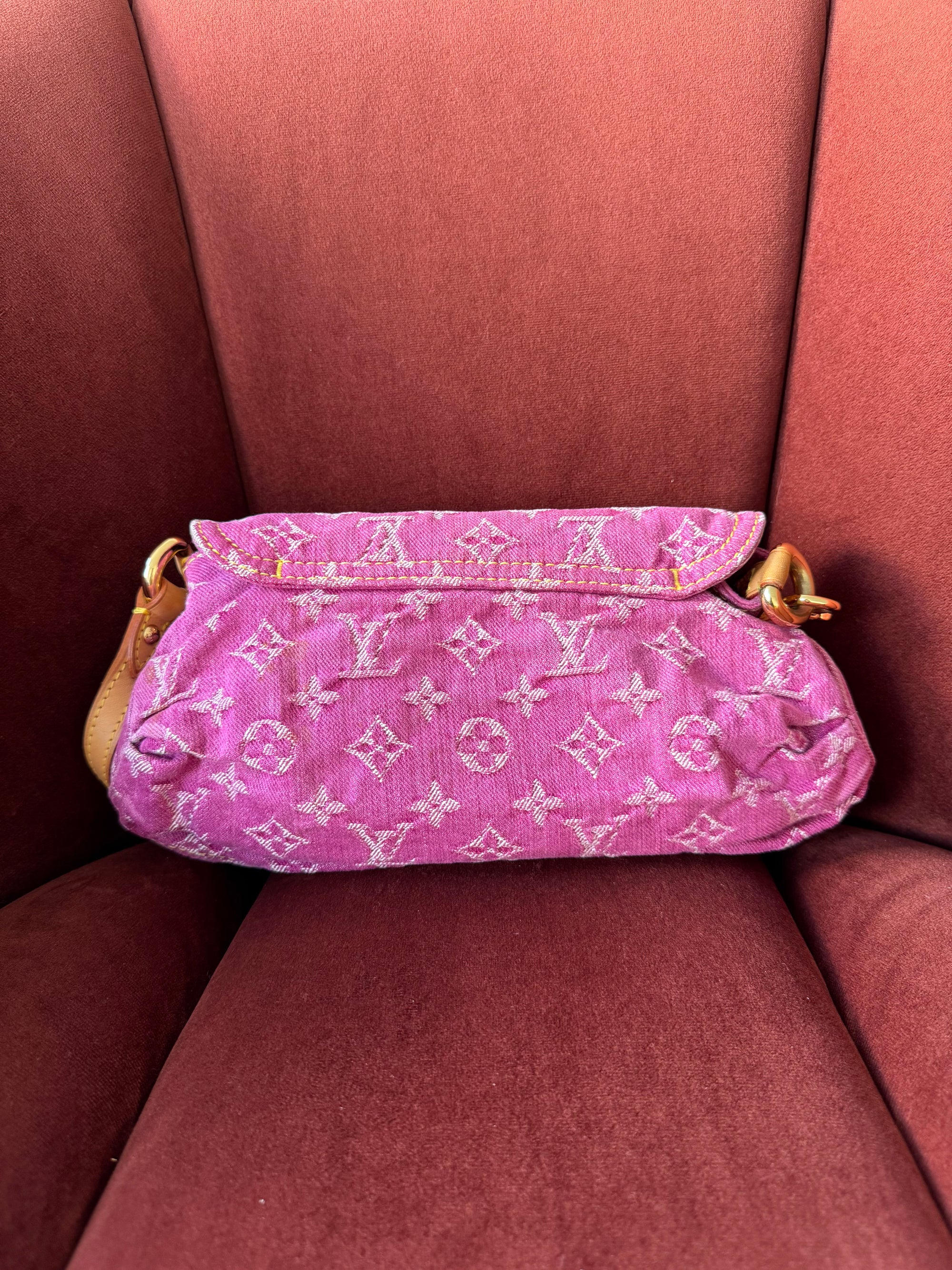 Louis Vuitton Pink Denim Monogram Pleaty (2006)