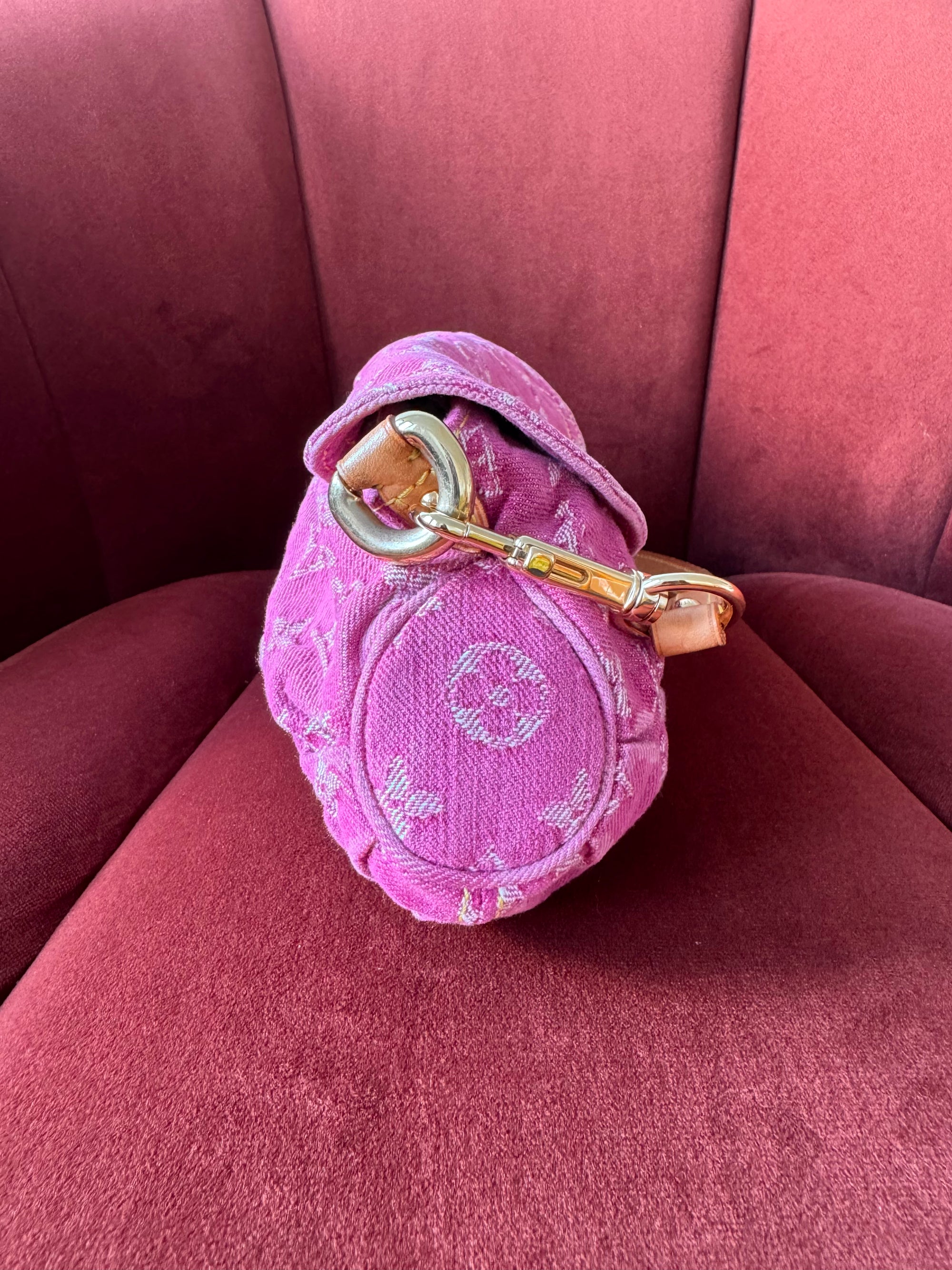 Louis Vuitton Pink Denim Monogram Pleaty (2006)