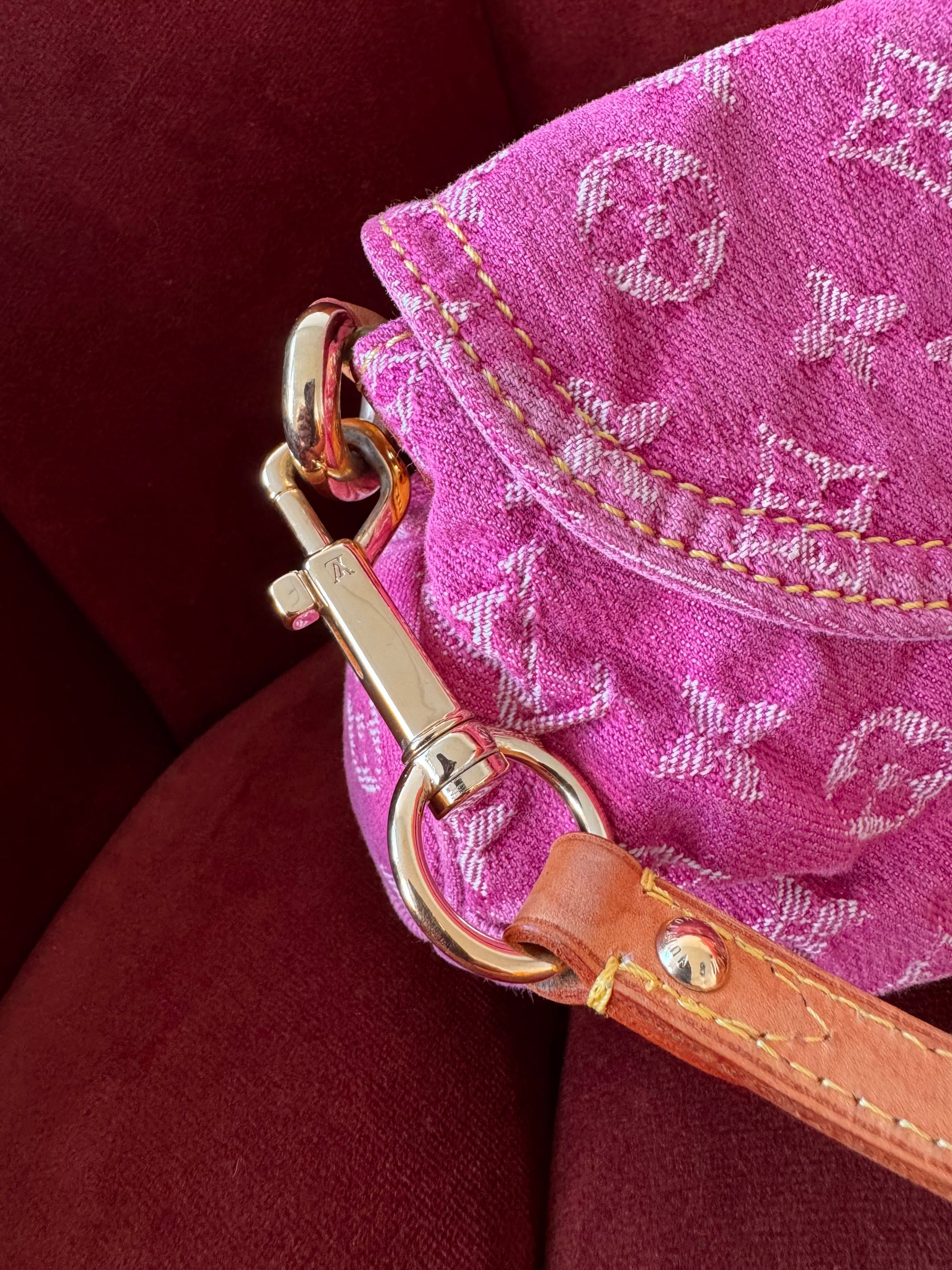 Louis Vuitton Pink Denim Monogram Pleaty (2006)