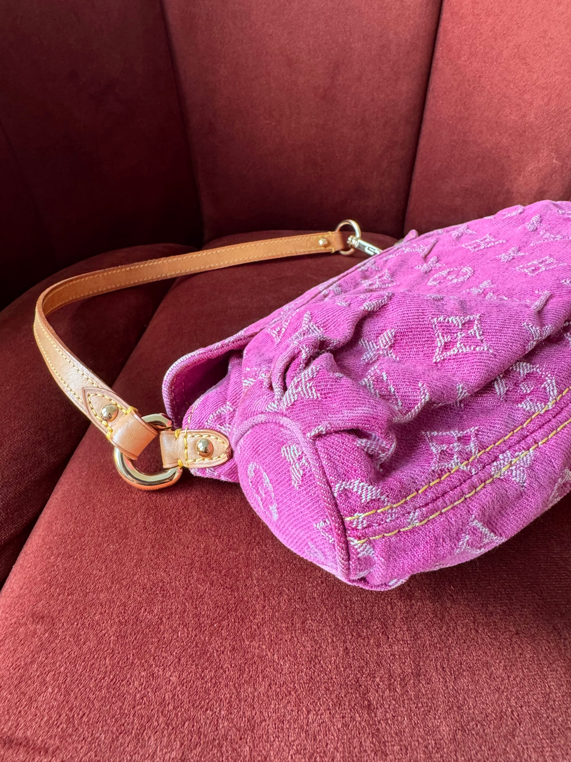 Louis Vuitton Pink Denim Monogram Pleaty (2006)