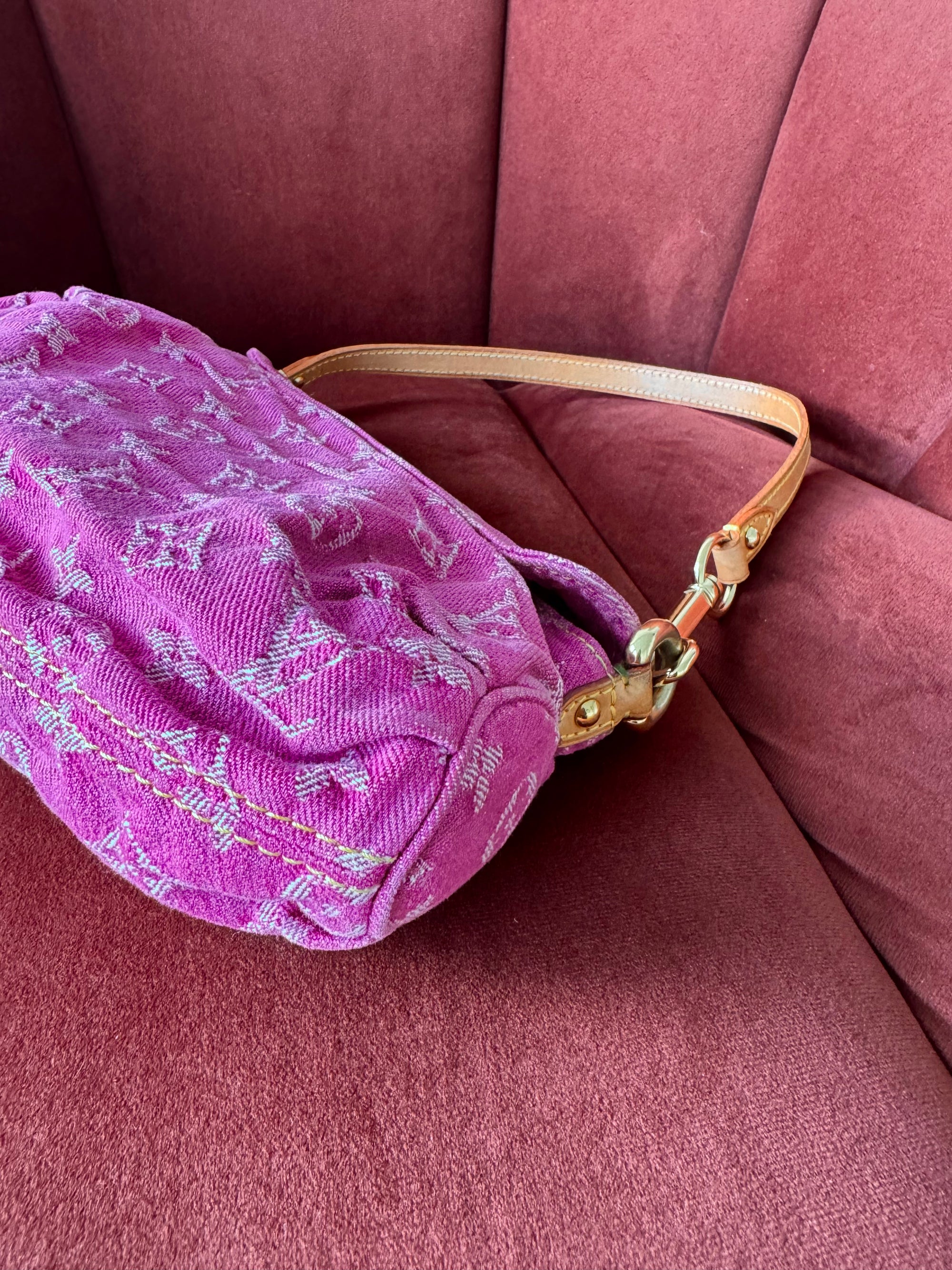 Louis Vuitton Pink Denim Monogram Pleaty (2006)