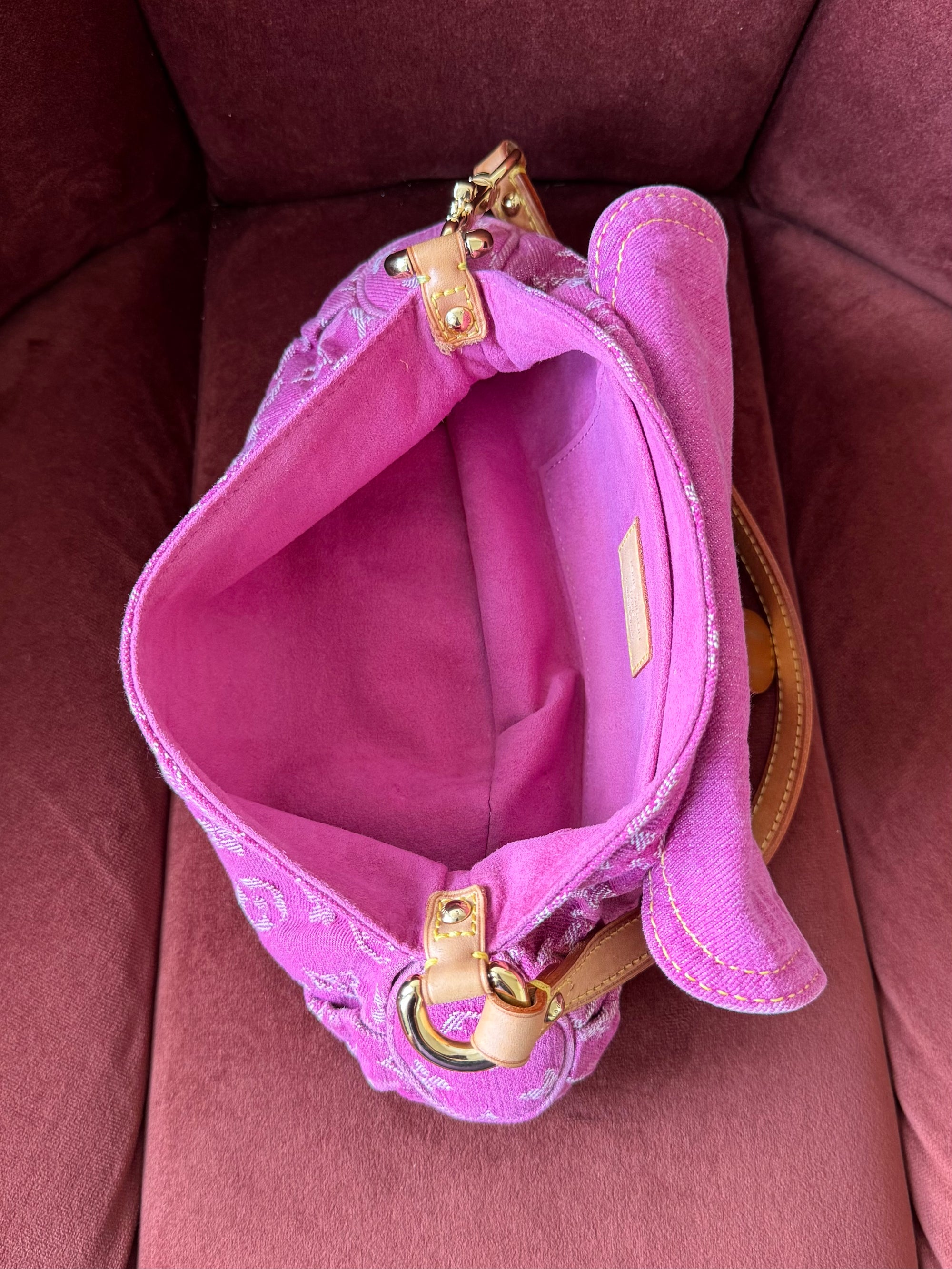 Louis Vuitton Pink Denim Monogram Pleaty (2006)
