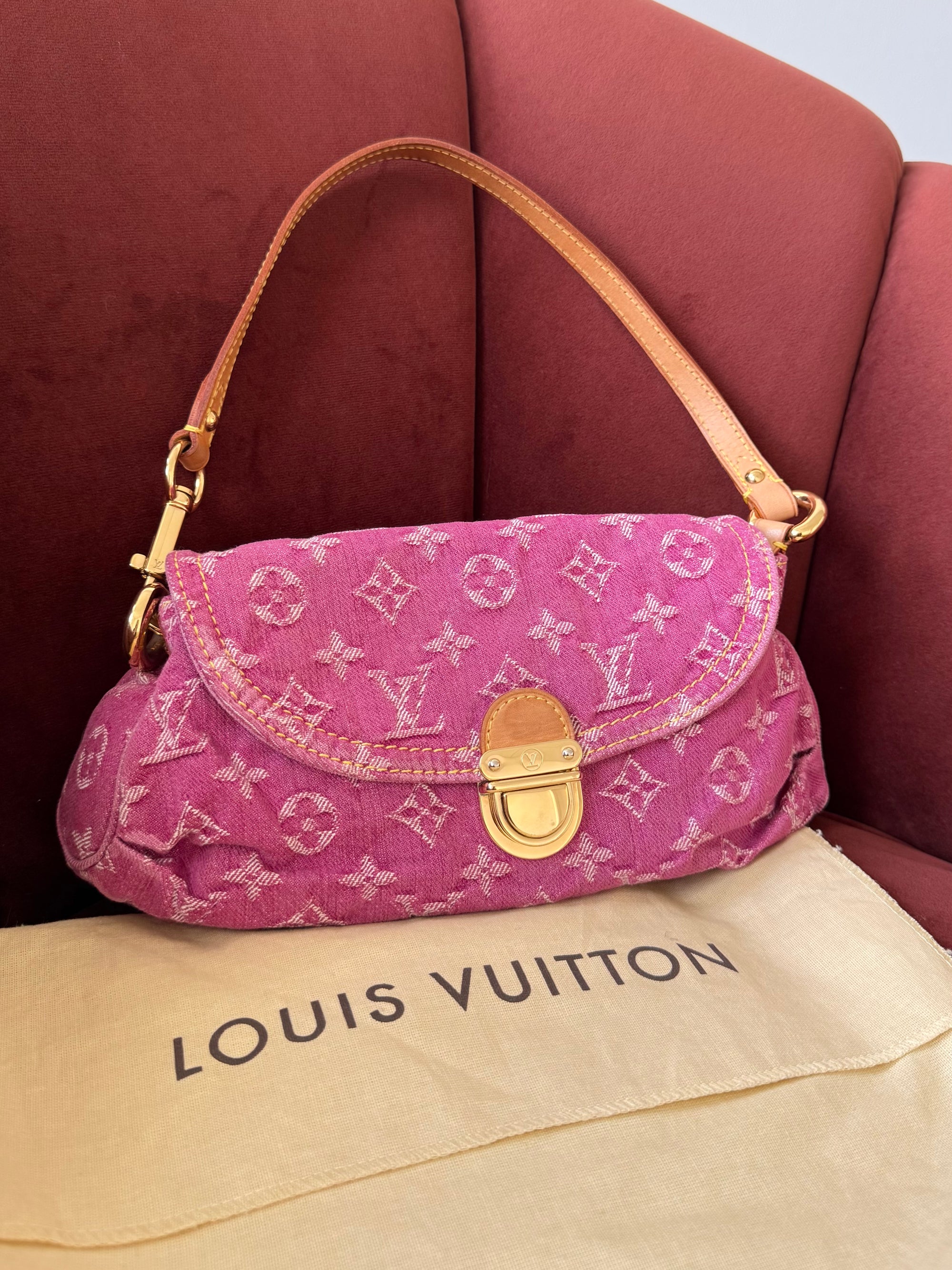 Louis Vuitton Pink Denim Monogram Pleaty (2006)